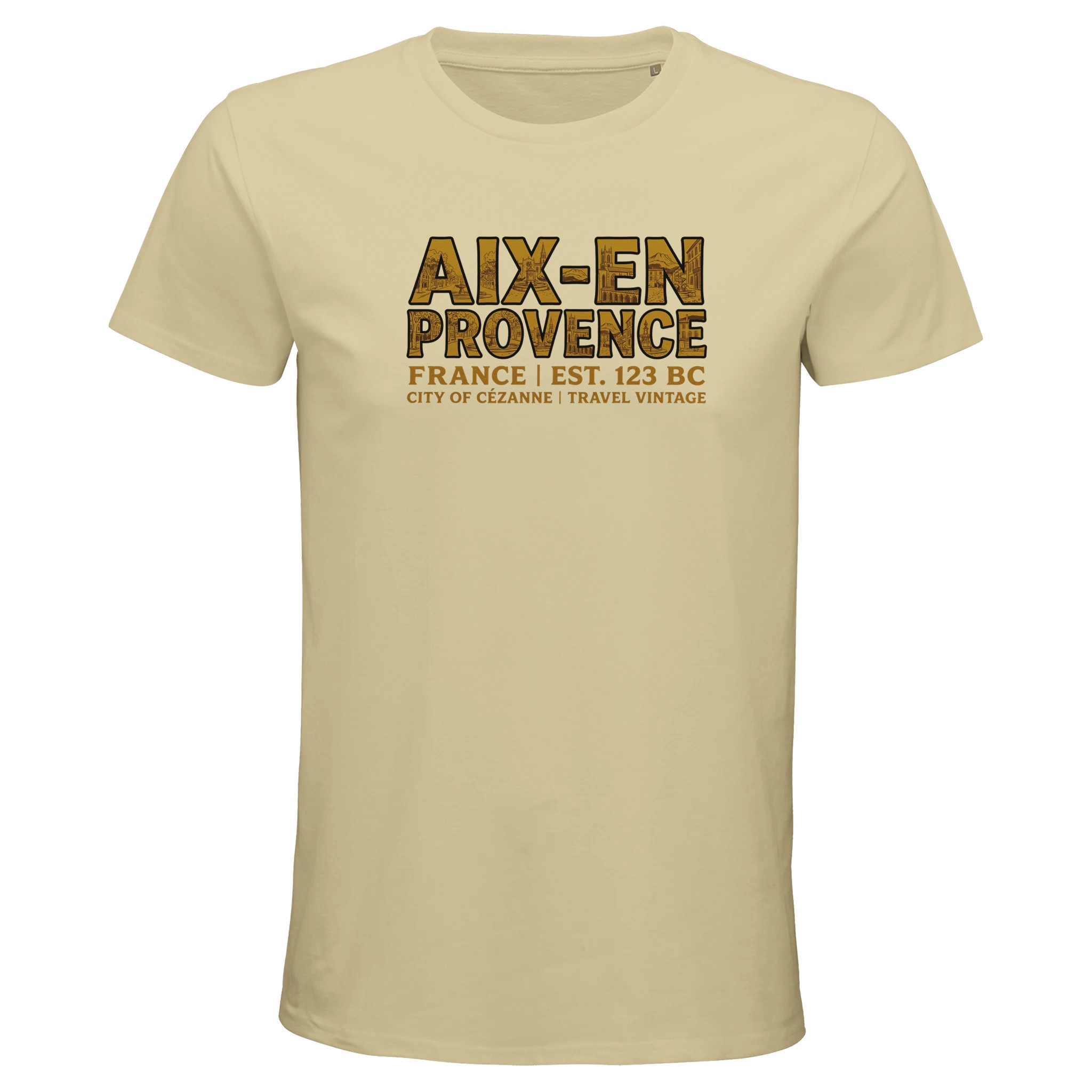 T-shirt Aix-en-Provence homme bio ajusté ville T-shirt Aix-en-Provence homme bio ajusté ville