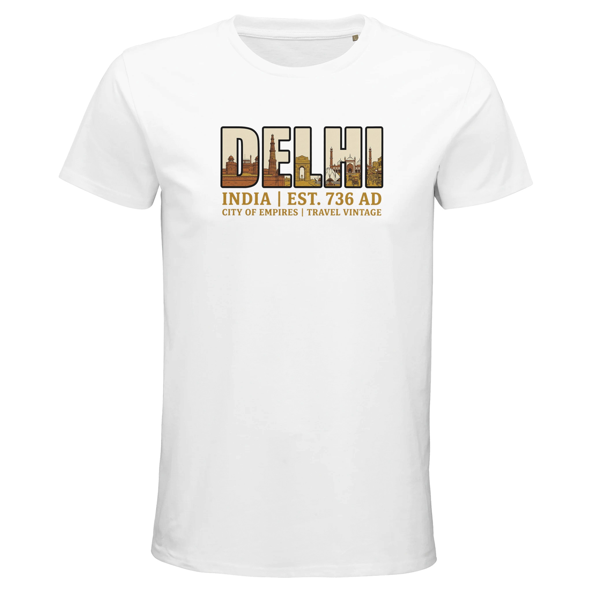 T-shirt Delhi homme bio ajusté – esprit vintage T-shirt Delhi homme bio ajusté - esprit vintage, coloris Blanc