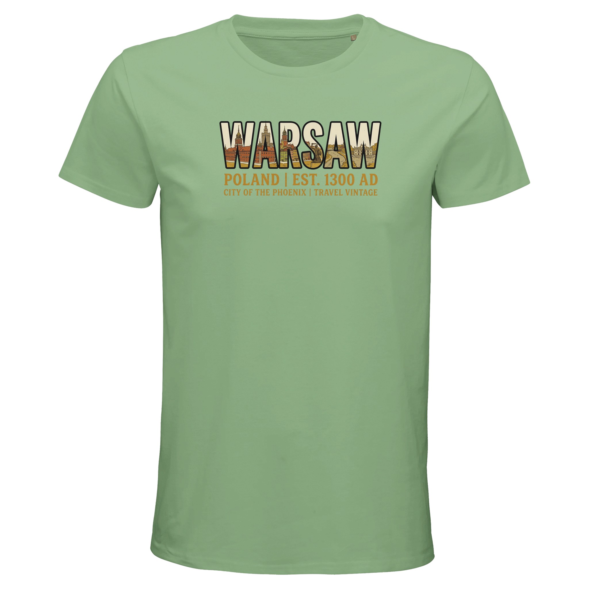 T-shirt Varsovie homme bio ajusté coton naturel T-shirt Varsovie homme bio ajusté coton naturel, coloris apple green