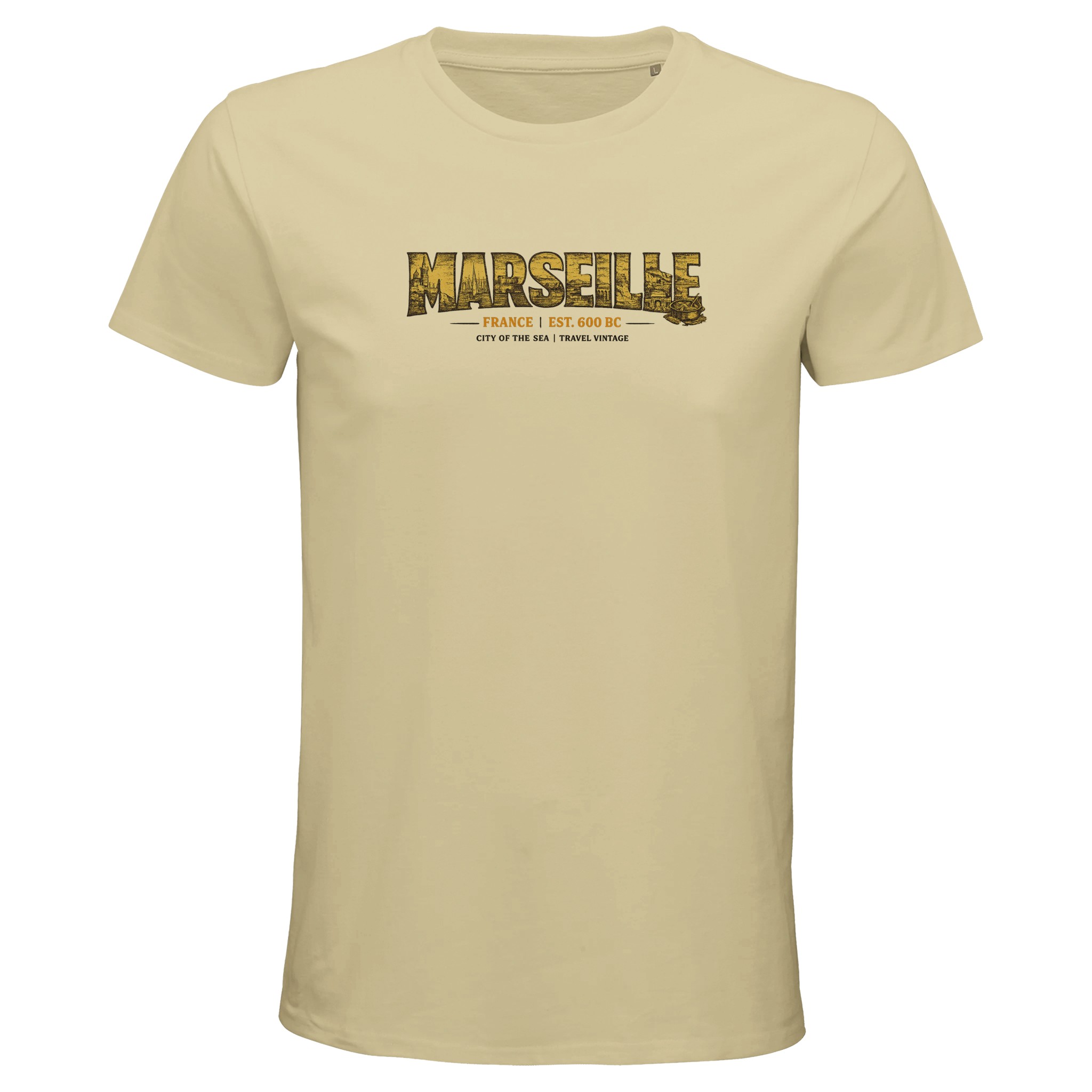 T-shirt Marseille homme bio ajusté ville emblématique T-shirt Marseille homme bio ajusté ville emblématique