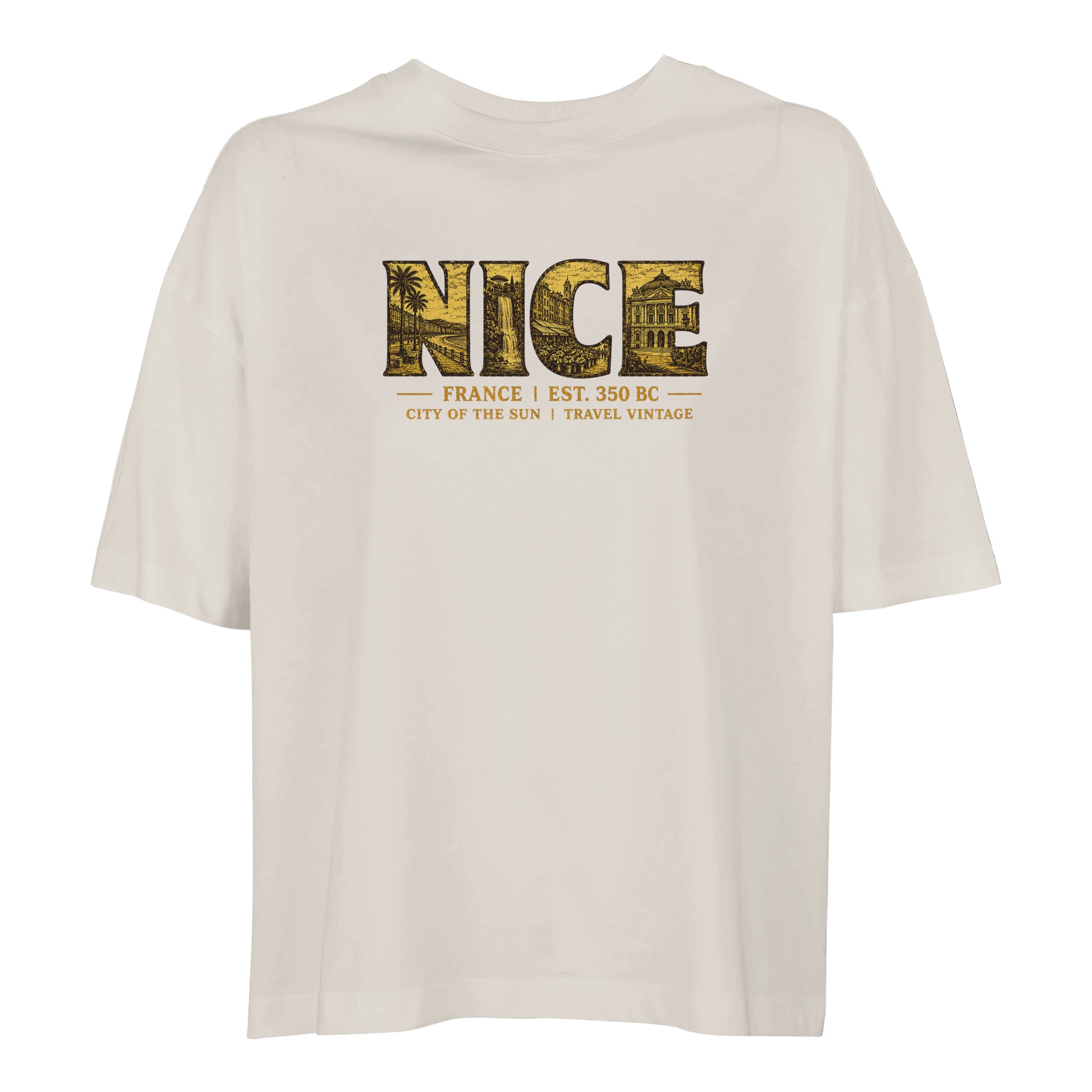 T-shirt Nice femme ample coton bio ville soleil T-shirt Nice femme ample coton bio ville soleil
