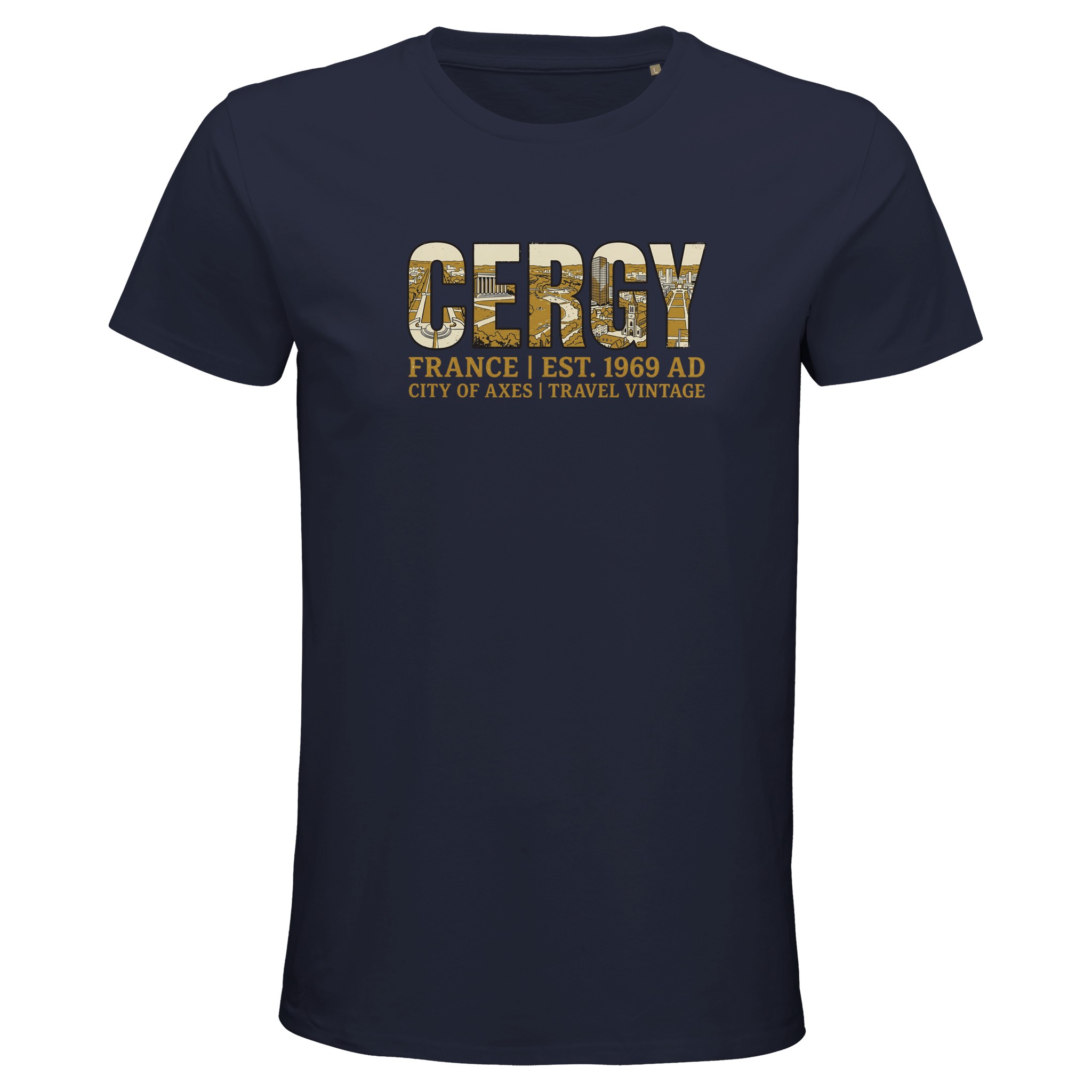 T-shirt Cergy homme bio ajusté ville France T-shirt Cergy homme bio ajusté ville France