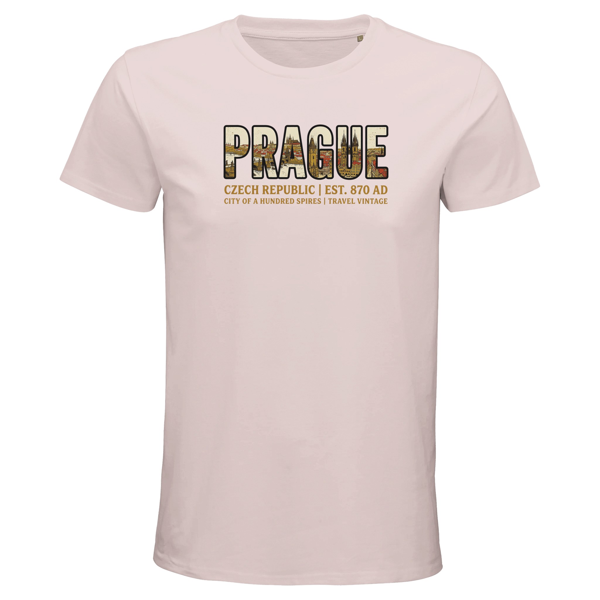 T-shirt Prague homme bio ajusté T-shirt Prague homme bio ajusté, coloris Pale Pink