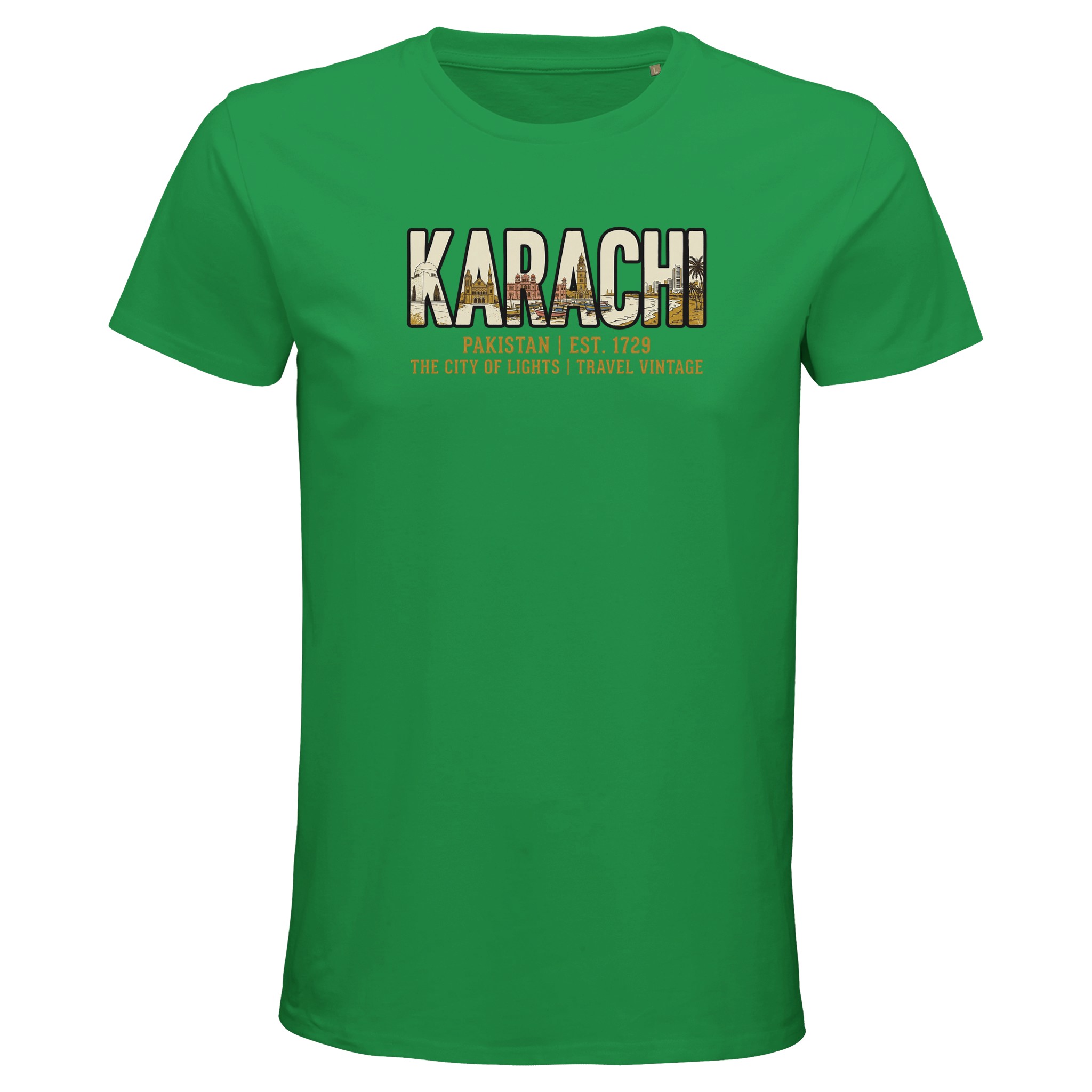 T-shirt Karachi homme bio ajusté ville de lumière T-shirt Karachi homme bio ajusté ville de lumière