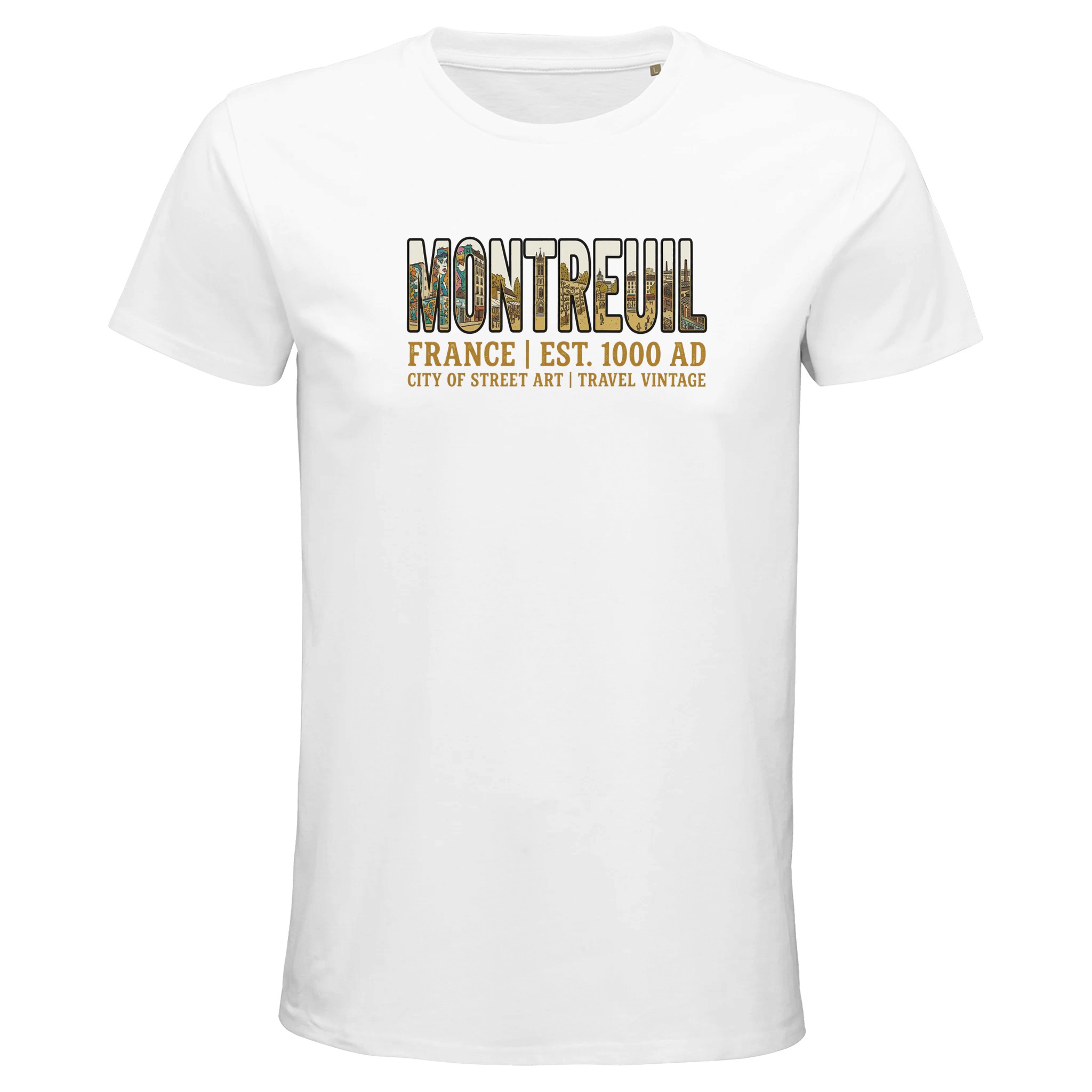 T-shirt Montreuil homme bio ajusté street art T-shirt Montreuil homme bio ajusté street art