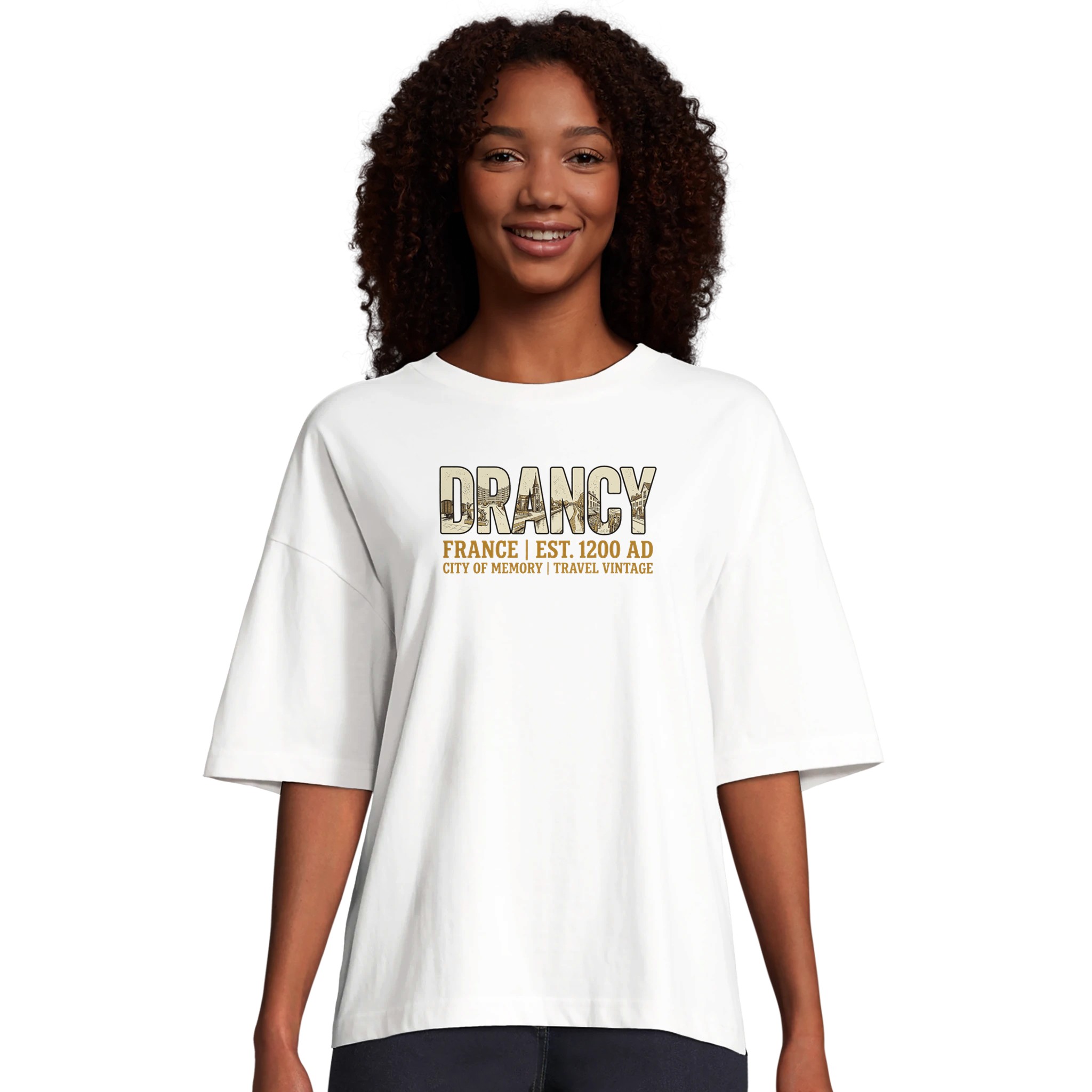 T-shirt Drancy femme ample coton bio ville française T-shirt Drancy femme ample coton bio ville française