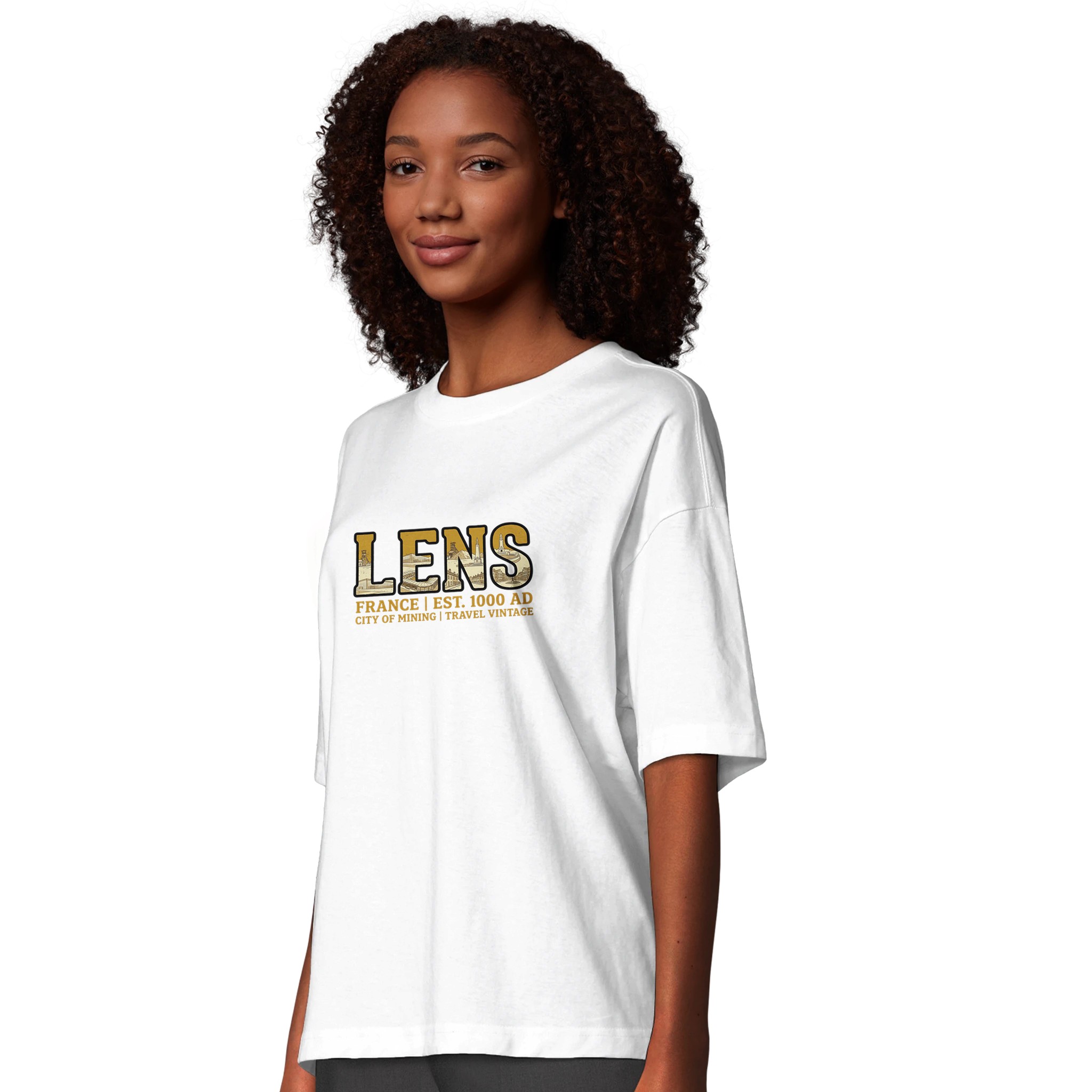 T-shirt Lens femme ample coton bio ville minière T-shirt Lens femme ample coton bio ville minière