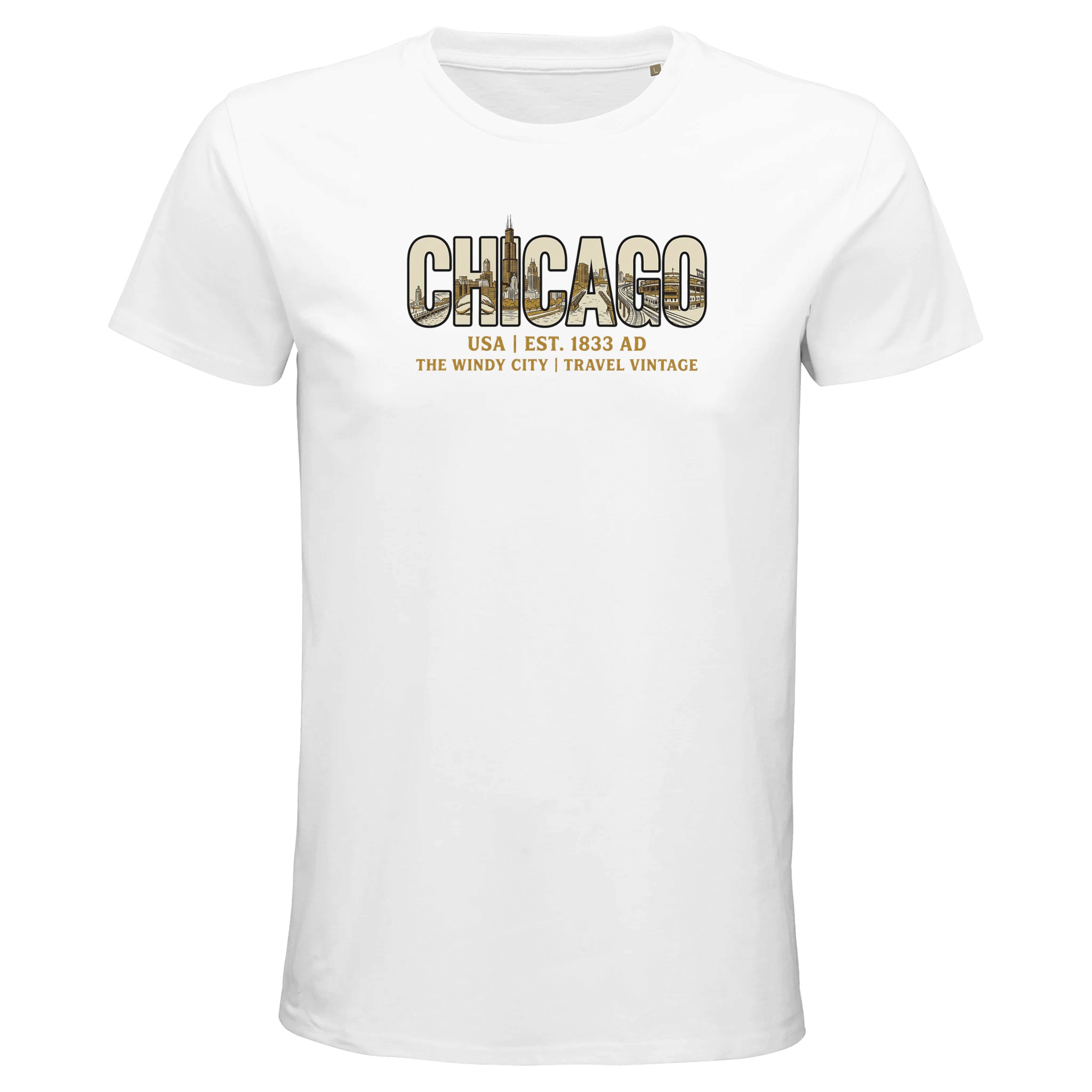 T-shirt Chicago homme bio ajusté T-shirt Chicago homme bio ajusté