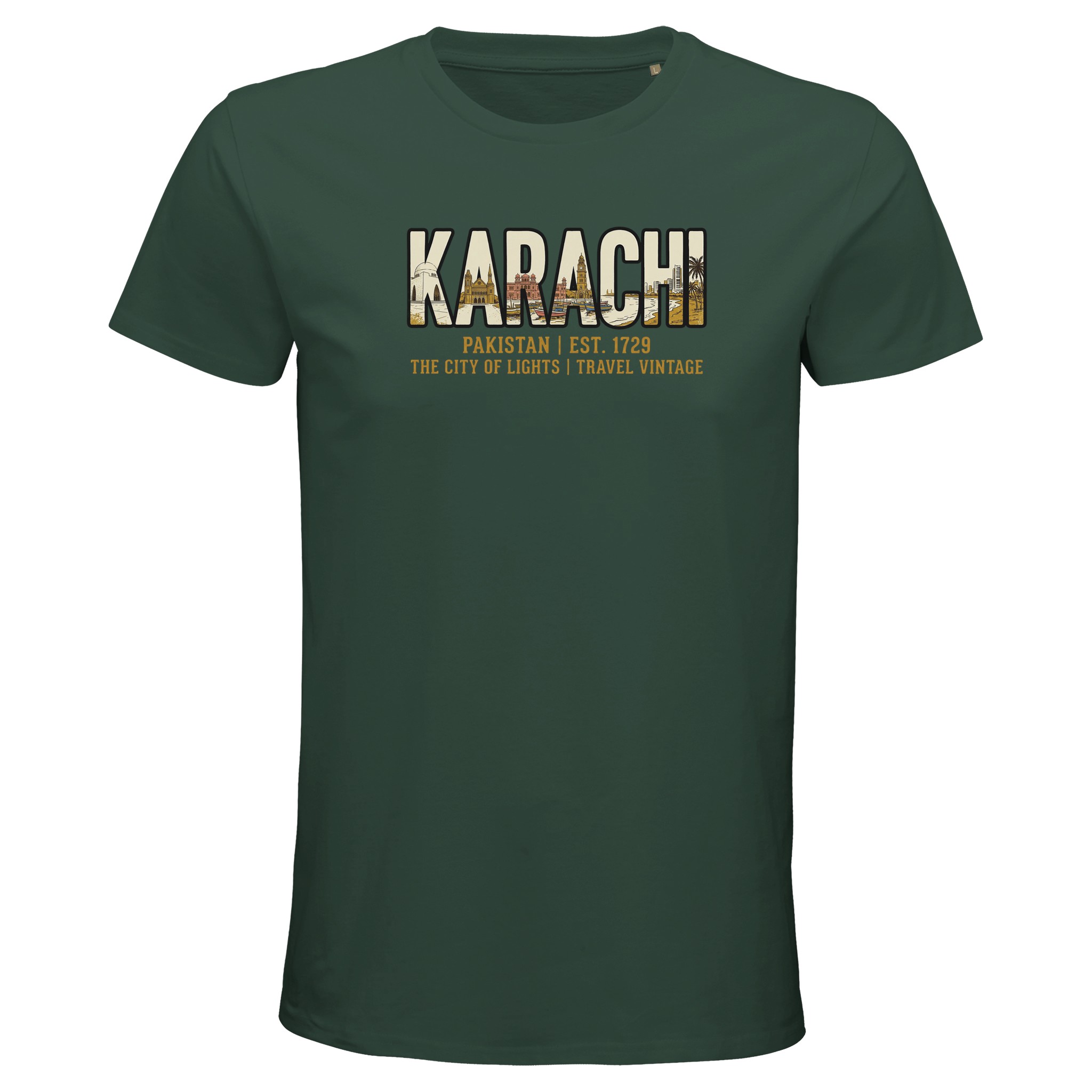 T-shirt Karachi homme bio ajusté ville de lumière T-shirt Karachi homme bio ajusté ville de lumière