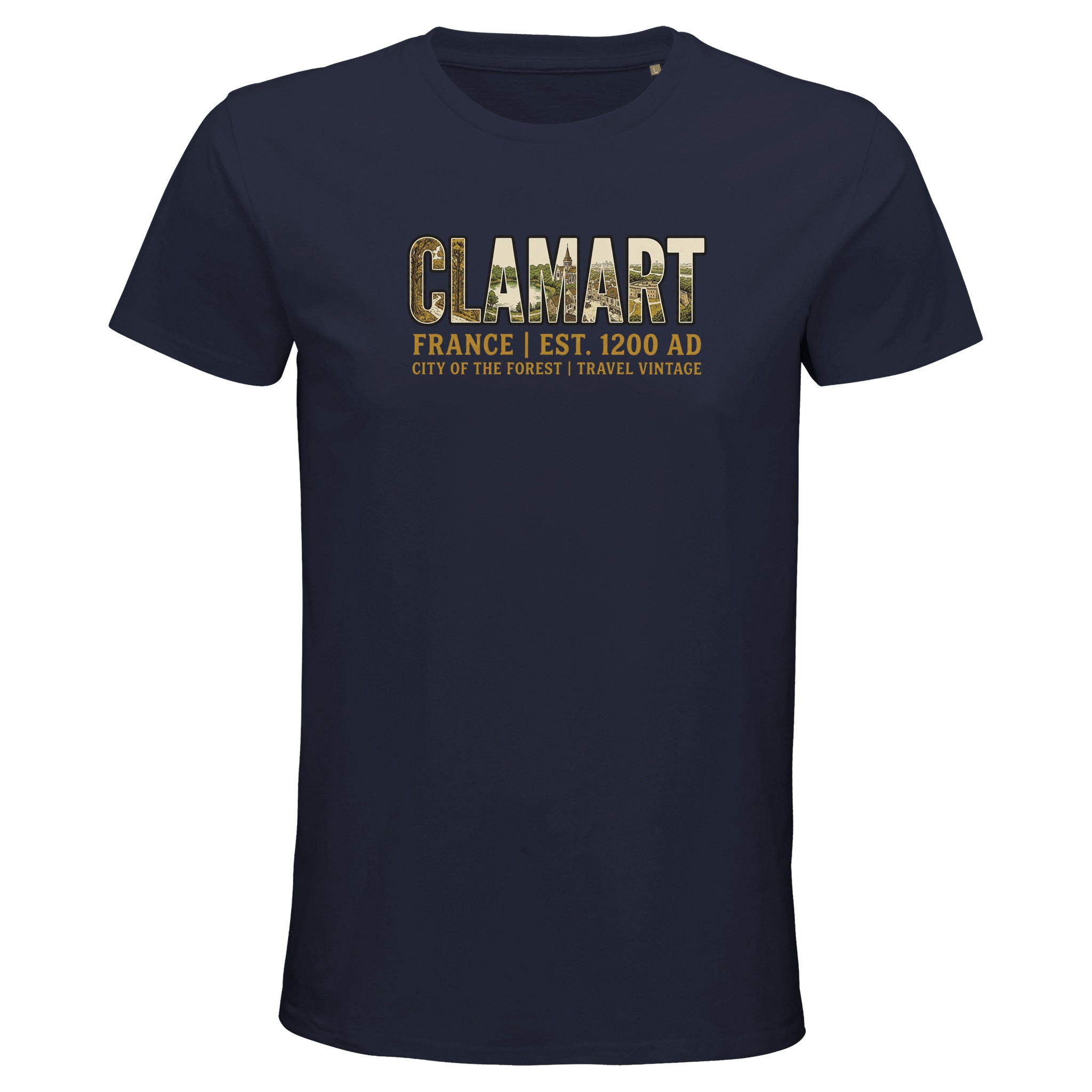 T-shirt Clamart homme bio ajusté ville française T-shirt Clamart homme bio ajusté ville française