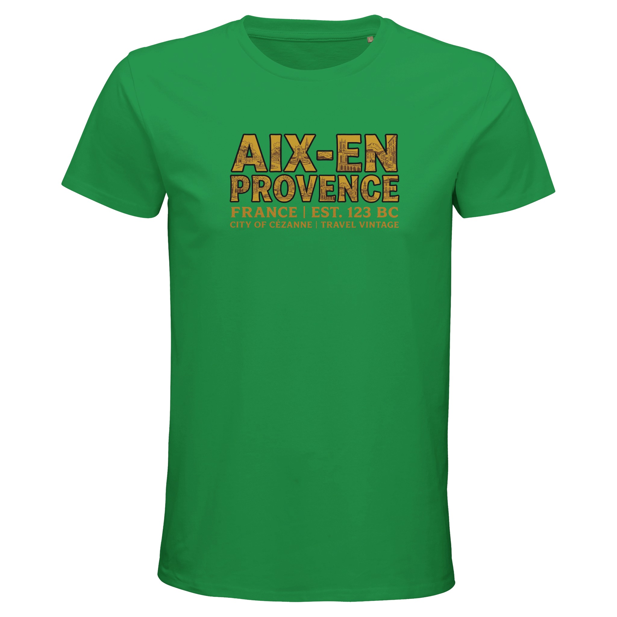 T-shirt Aix-en-Provence homme bio ajusté ville T-shirt Aix-en-Provence homme bio ajusté ville