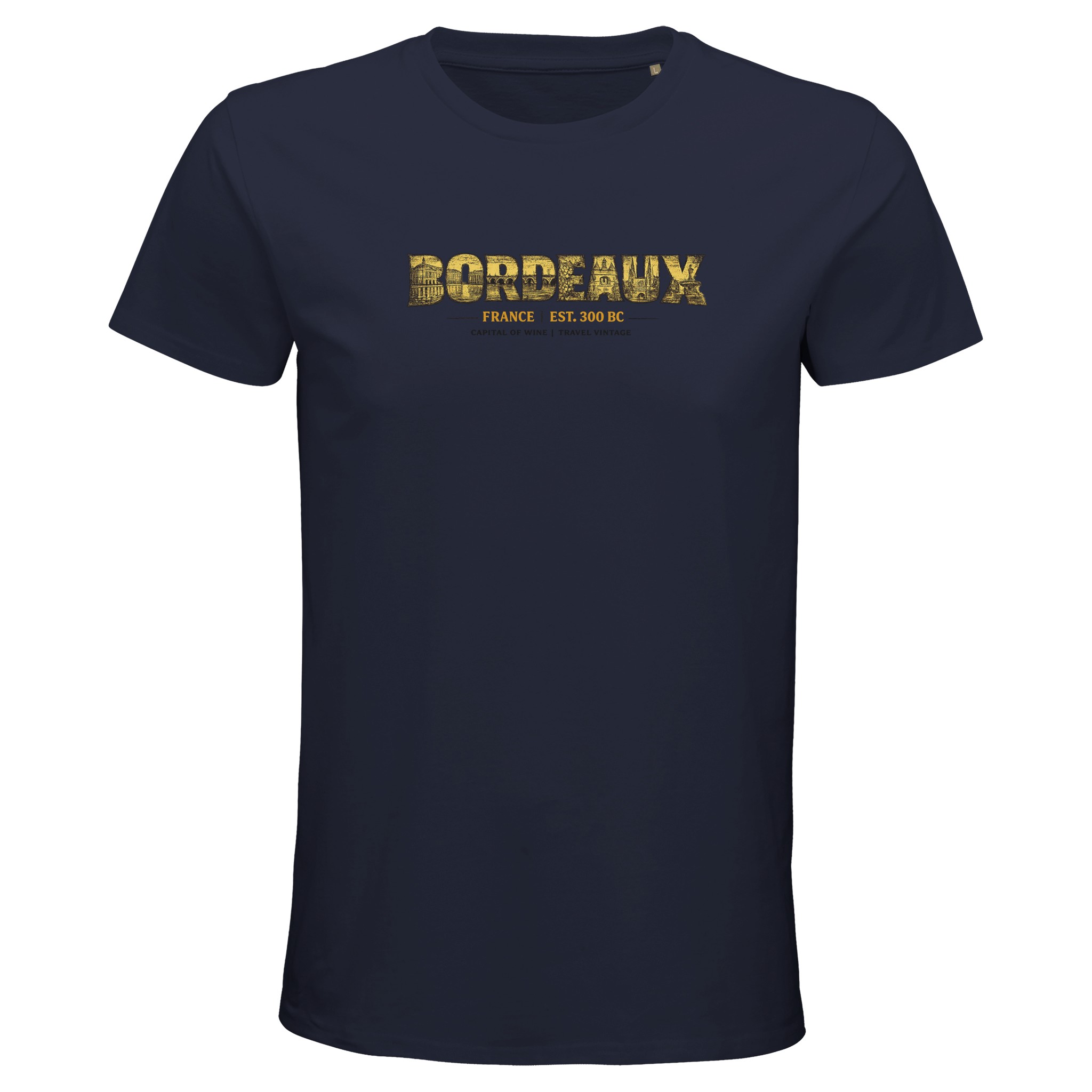 T-shirt Bordeaux homme bio ajusté ville française T-shirt Bordeaux homme bio ajusté ville française