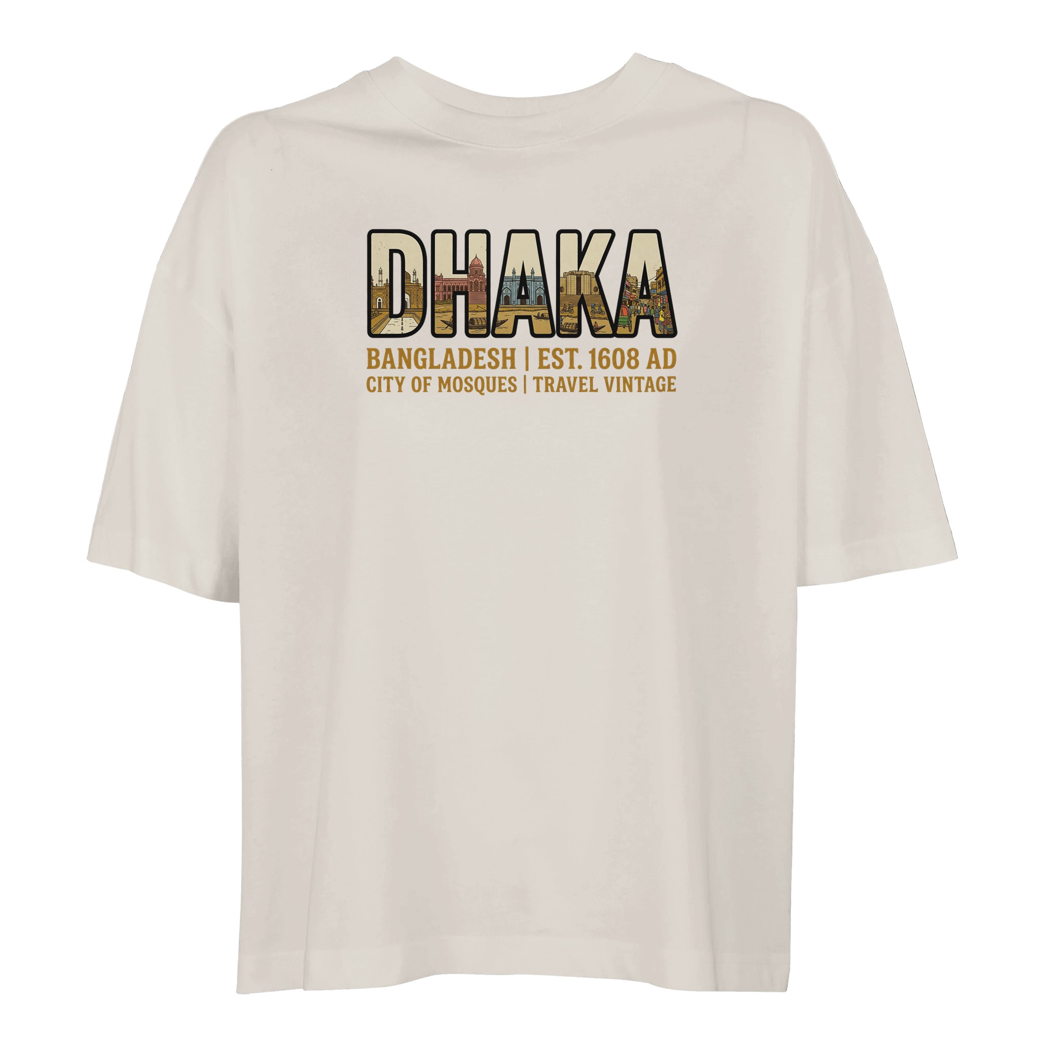T-shirt Dhaka femme ample coton bio conversion T-shirt Dhaka femme ample coton bio conversion, coloris Off White