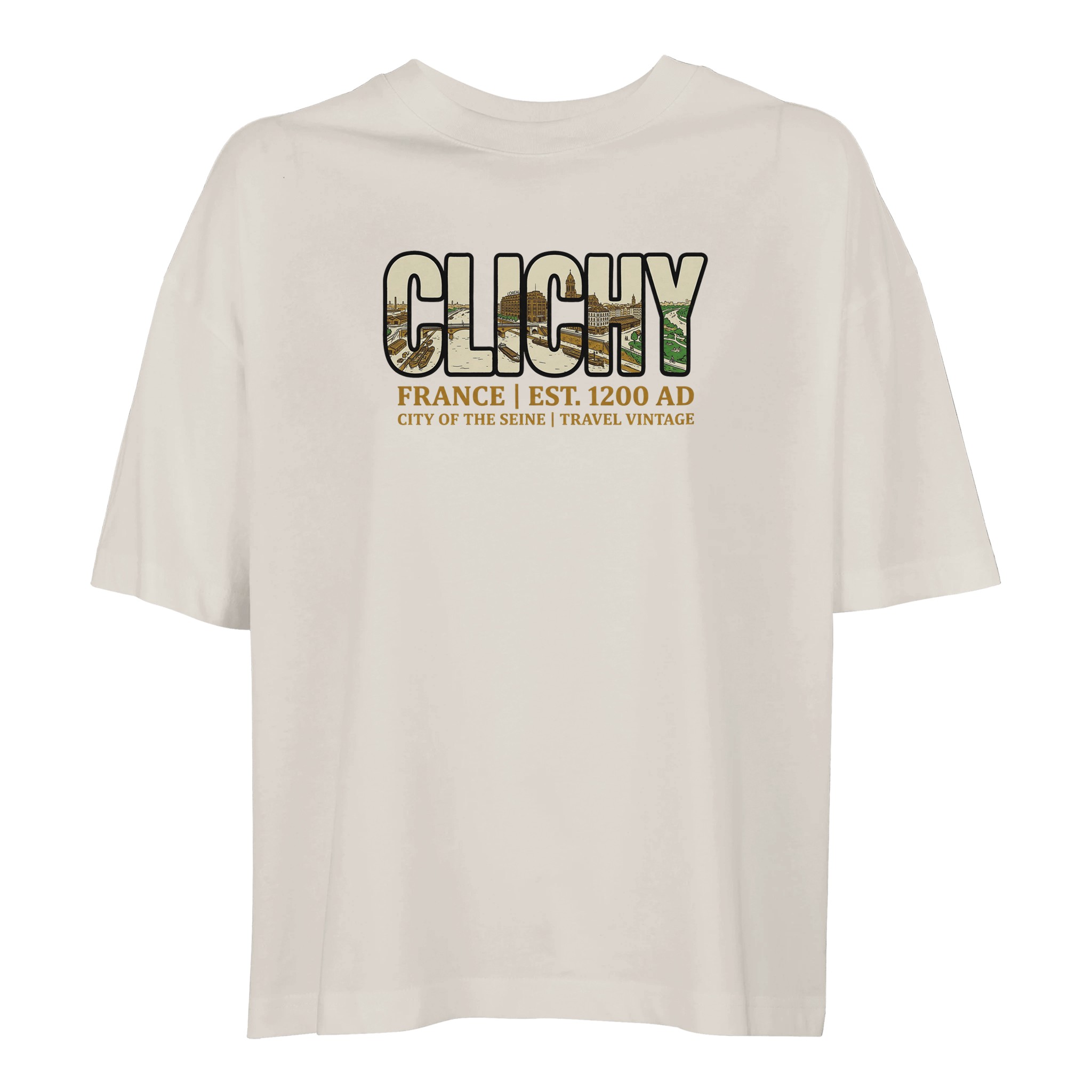 T-shirt Clichy femme ample coton bio ville française T-shirt Clichy femme ample coton bio ville française