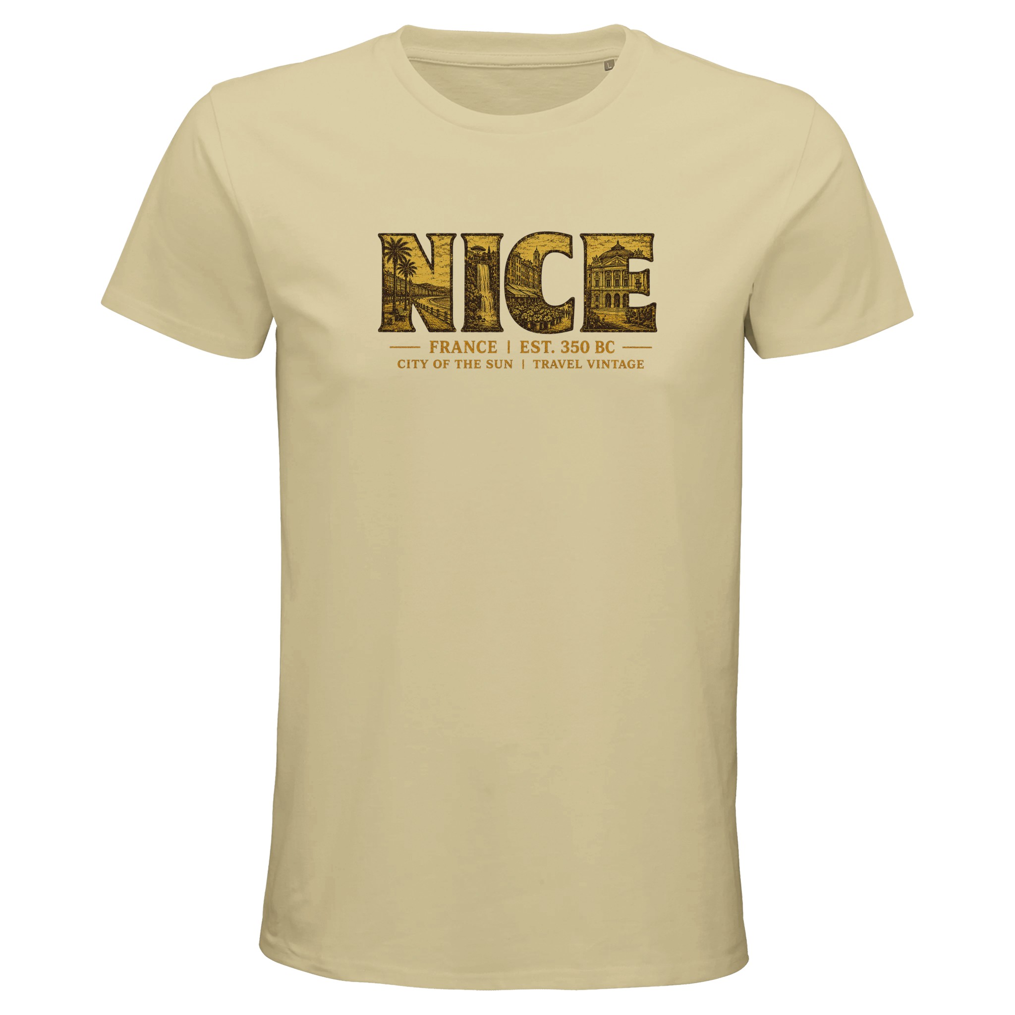 T-shirt Nice homme bio ajusté ville Côte dAzur T-shirt Nice homme bio ajusté ville Côte dAzur