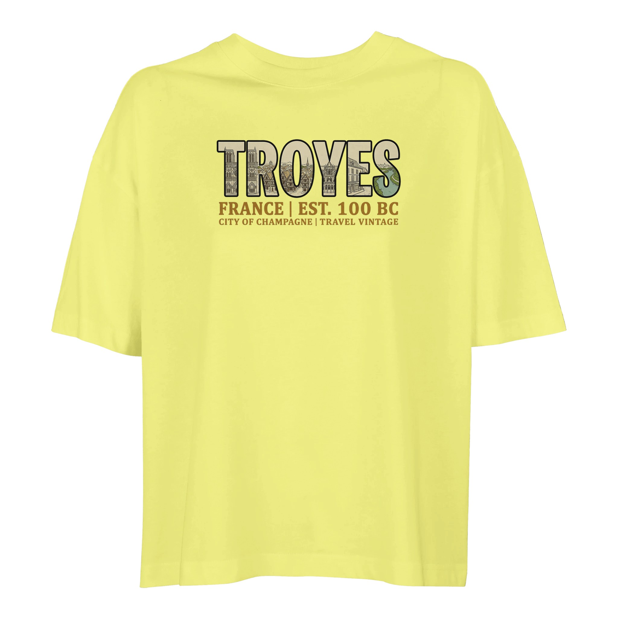 T-shirt Troyes femme ample coton bio ville française T-shirt Troyes femme ample coton bio ville française
