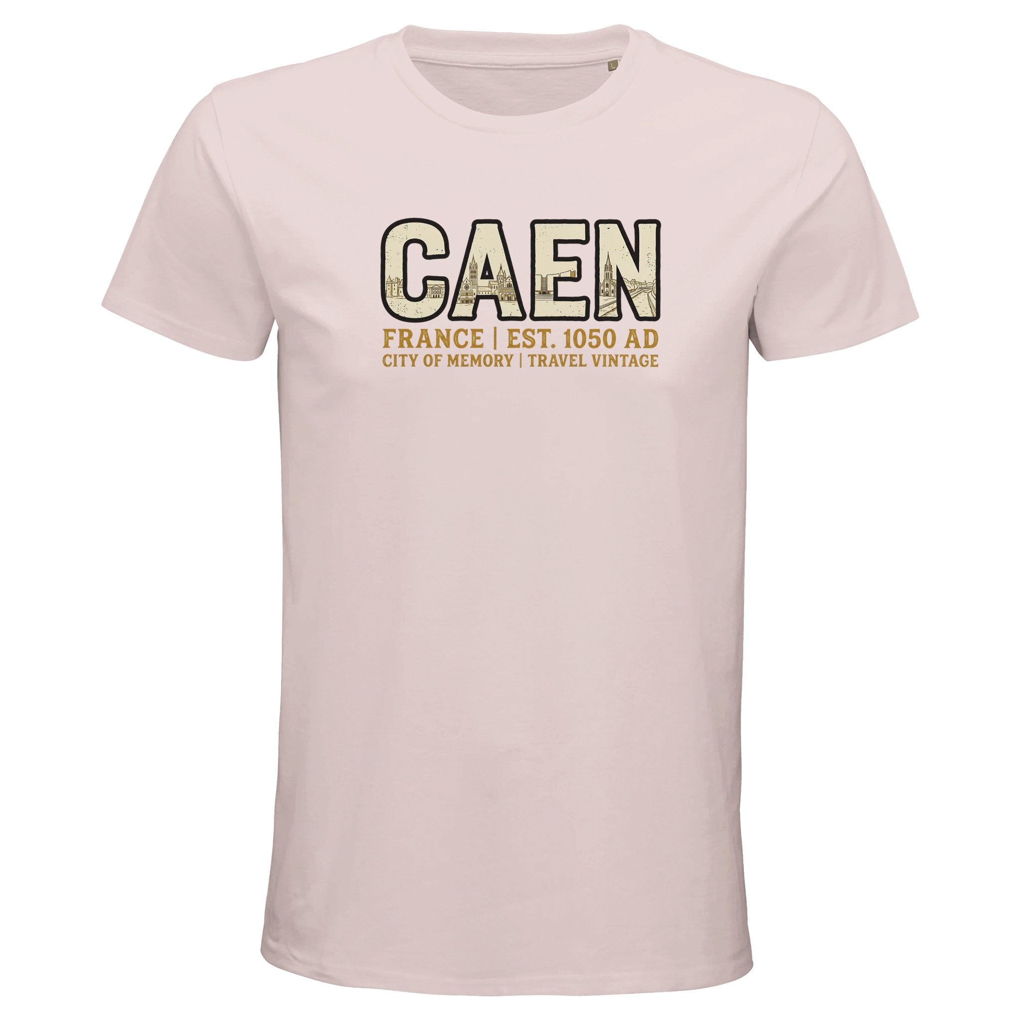 T-shirt Caen homme bio ajusté ville de caractère T-shirt Caen homme bio ajusté ville de caractère