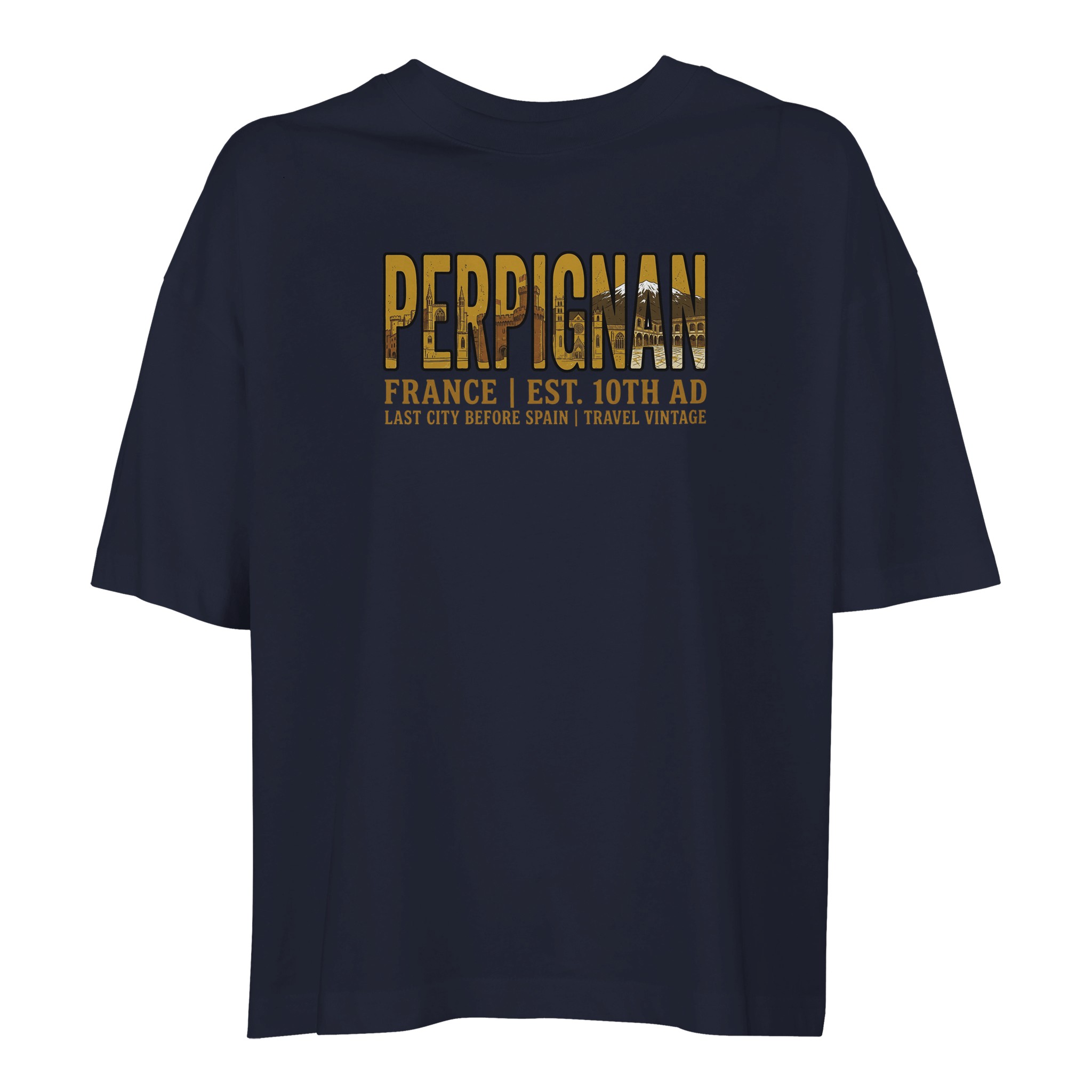 T-shirt Perpignan femme ample coton bio ville T-shirt Perpignan femme ample coton bio ville