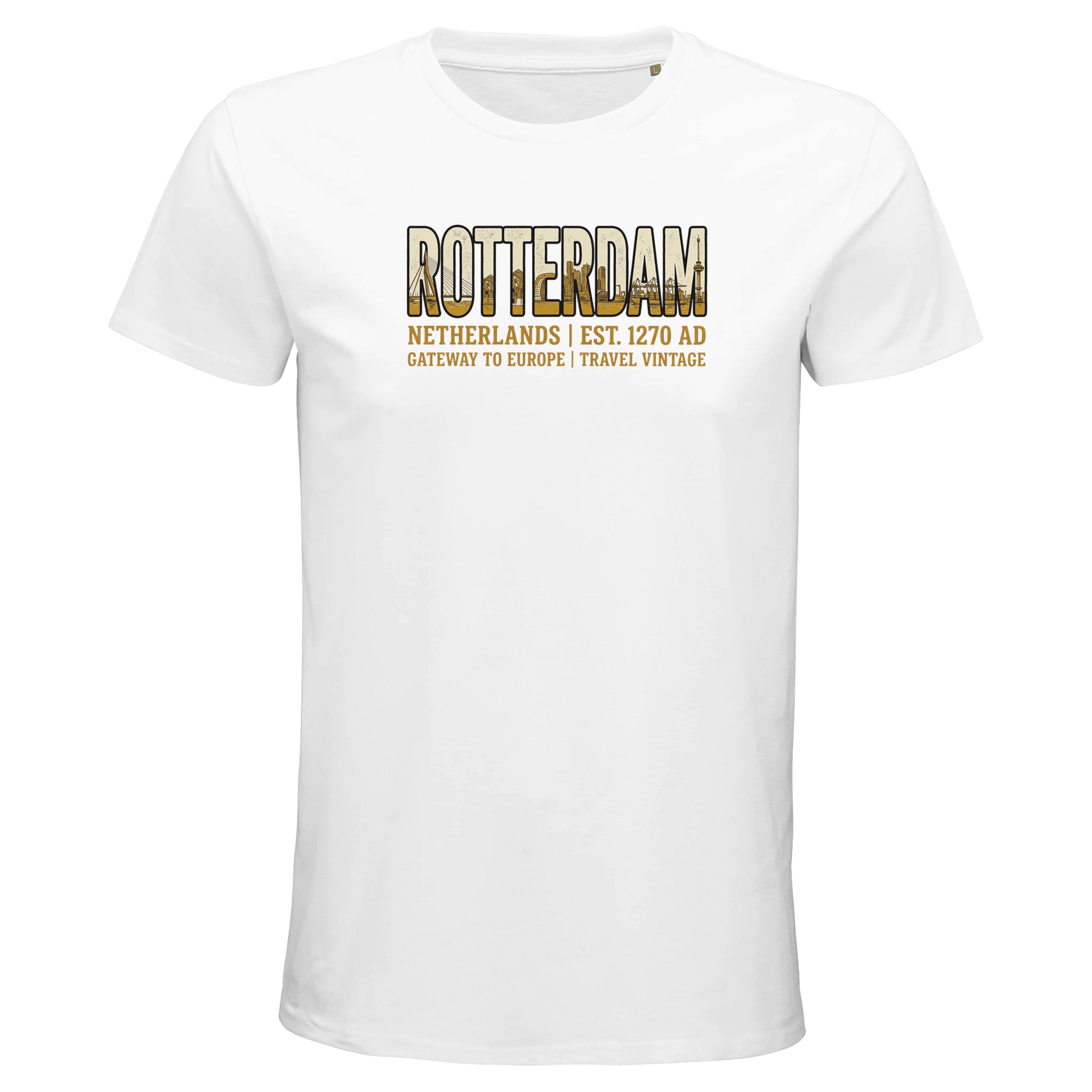 T-shirt Rotterdam homme bio ajusté ville portuaire T-shirt Rotterdam homme bio ajusté ville portuaire