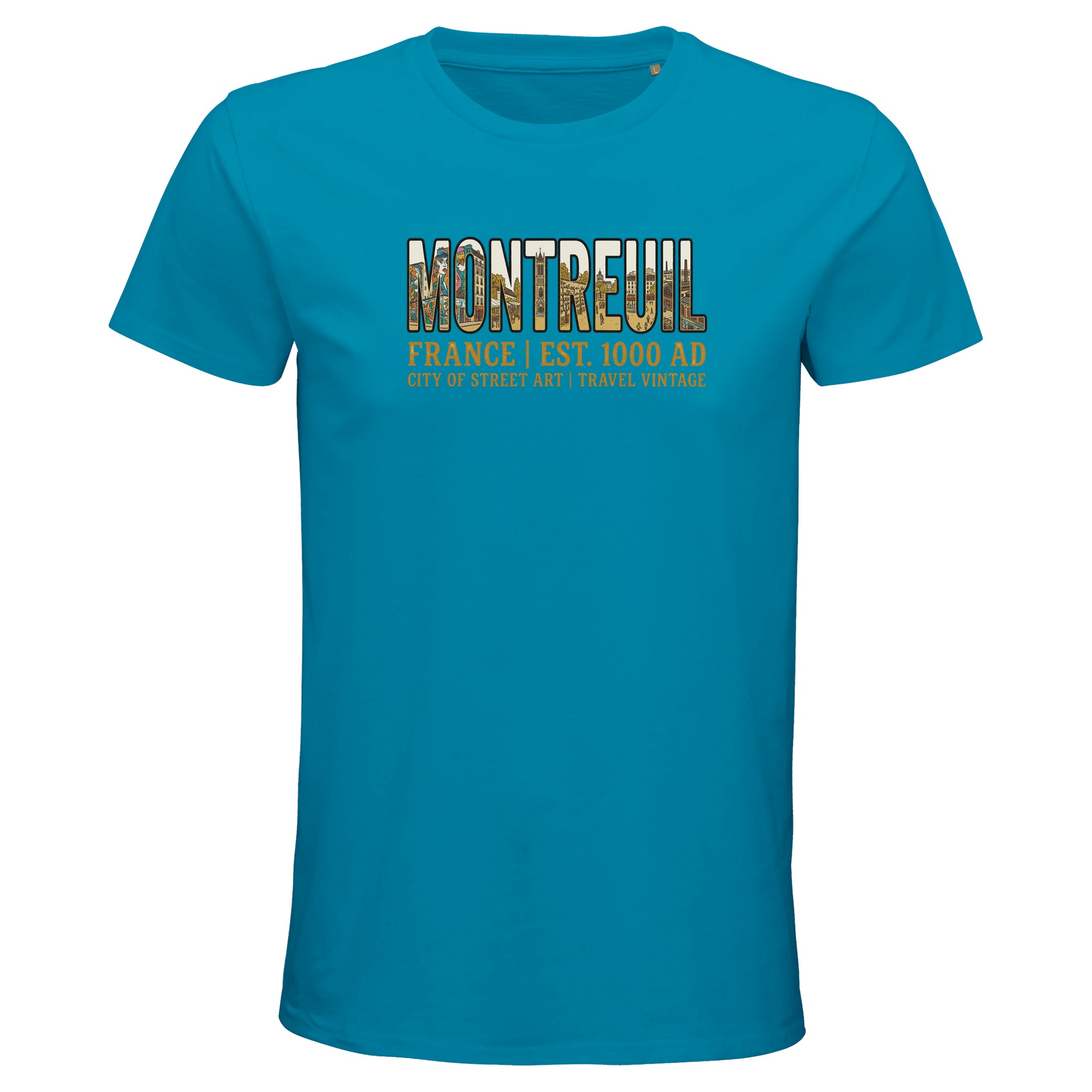T-shirt Montreuil homme bio ajusté street art T-shirt Montreuil homme bio ajusté street art