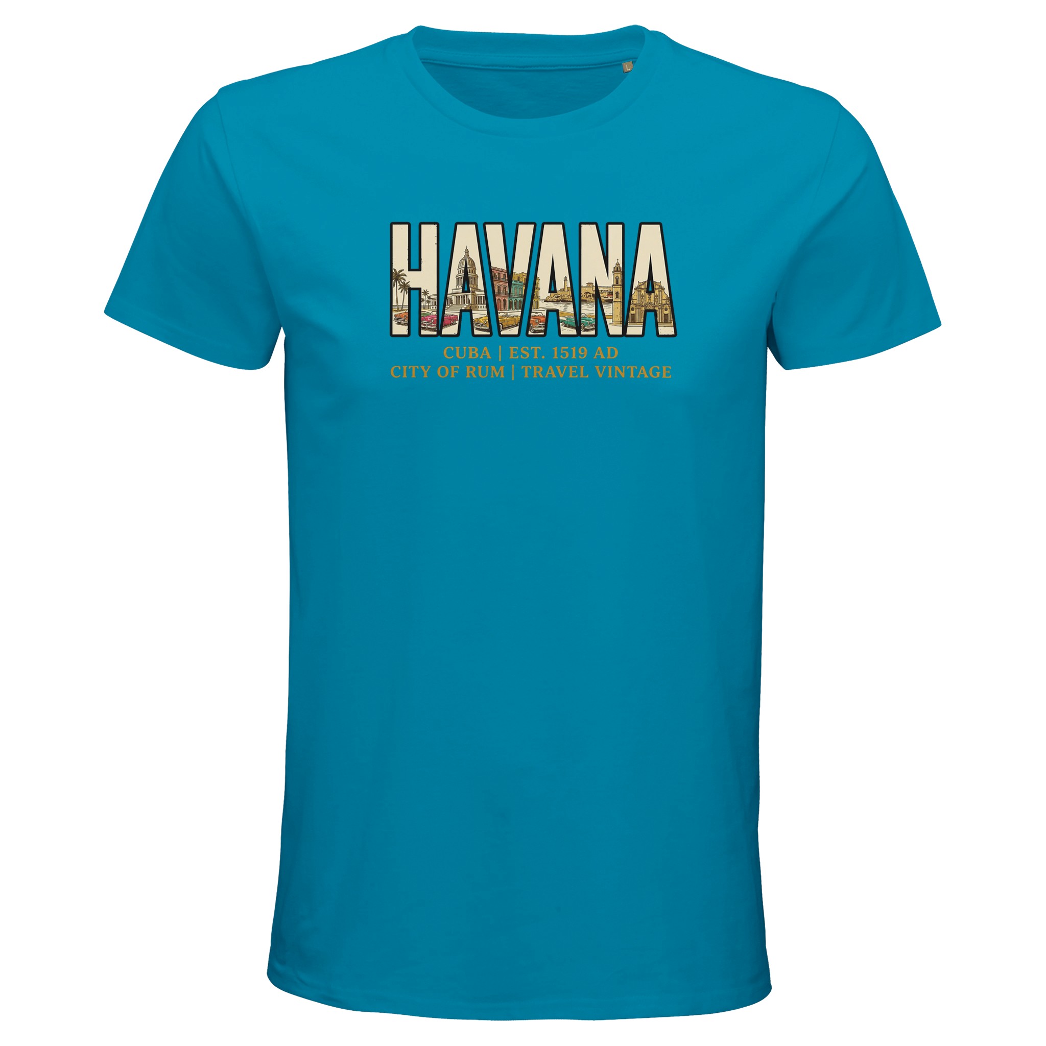 T-shirt La Havane homme bio ajusté T-shirt La Havane homme bio ajusté, coloris Aqua