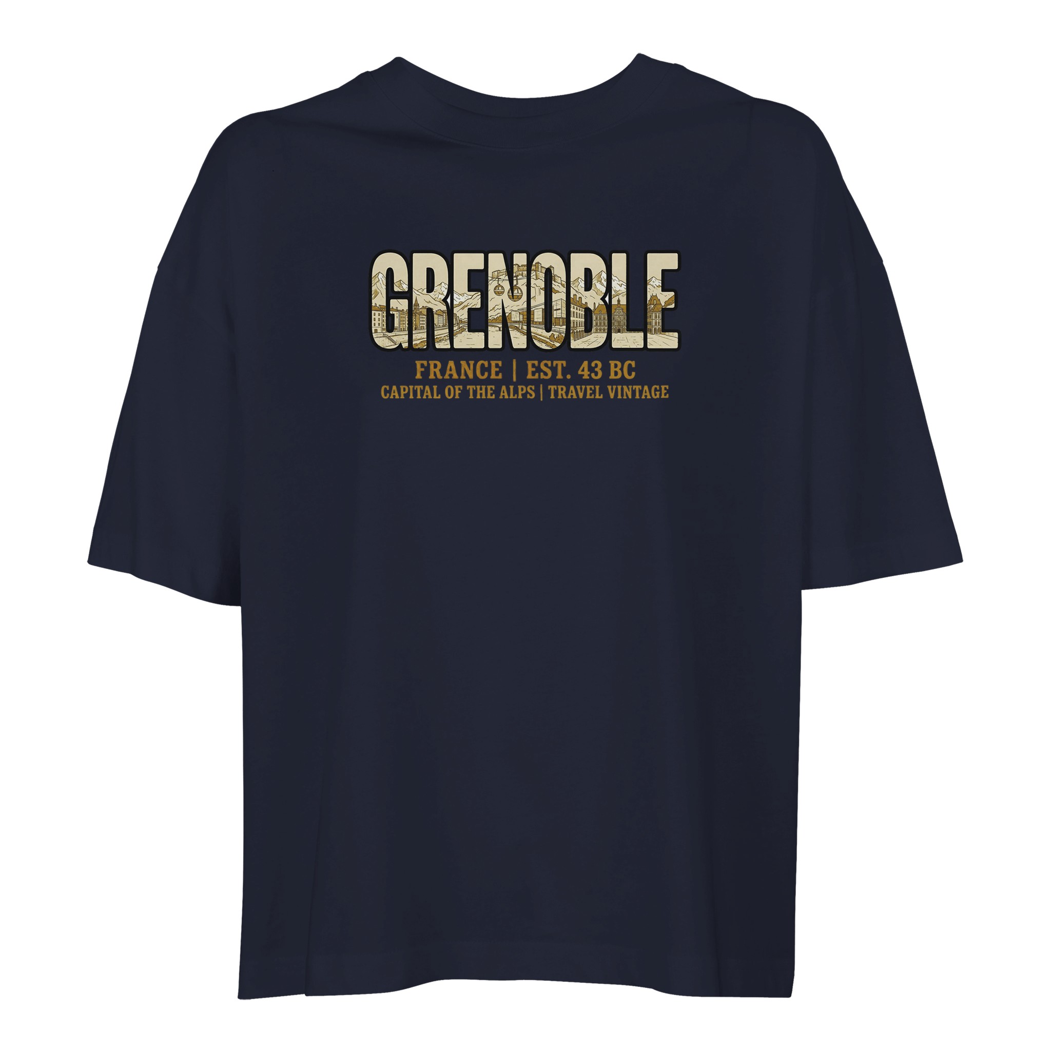 T-shirt Grenoble femme ample coton bio ville T-shirt Grenoble femme ample coton bio ville
