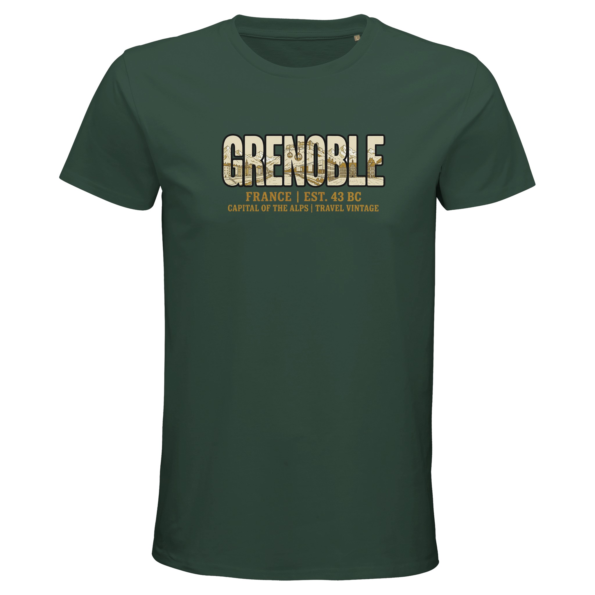 T-shirt Grenoble homme bio ajusté ville éco-responsable T-shirt Grenoble homme bio ajusté ville éco-responsable
