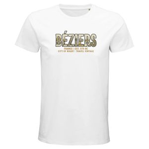 T-shirt Béziers homme bio ajusté ville rugby T-shirt Béziers homme bio ajusté ville rugby
