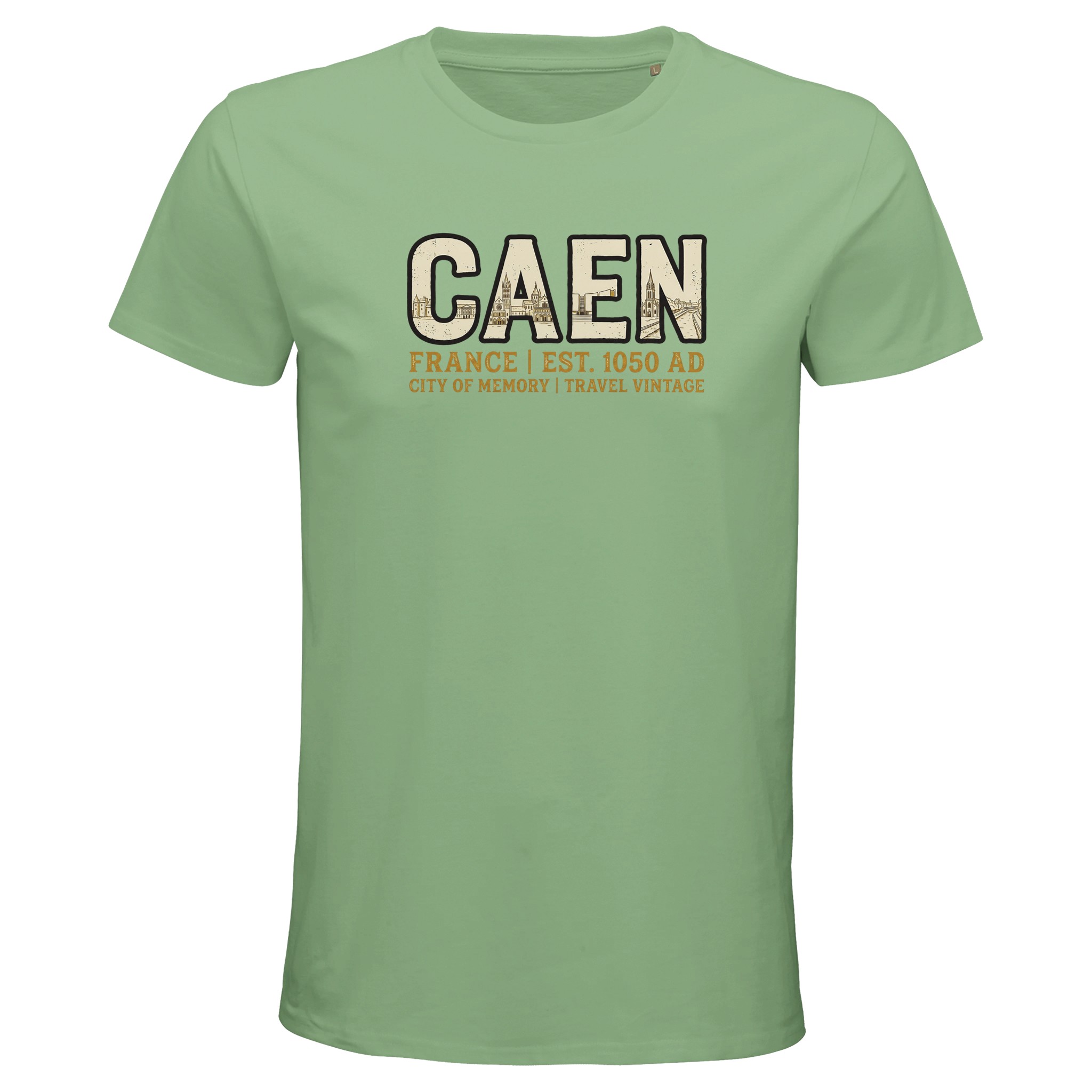 T-shirt Caen homme bio ajusté ville de caractère T-shirt Caen homme bio ajusté ville de caractère