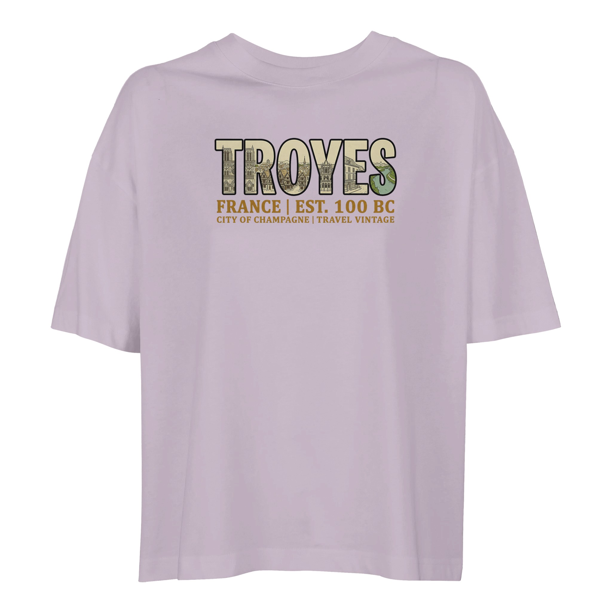 T-shirt Troyes femme ample coton bio ville française T-shirt Troyes femme ample coton bio ville française