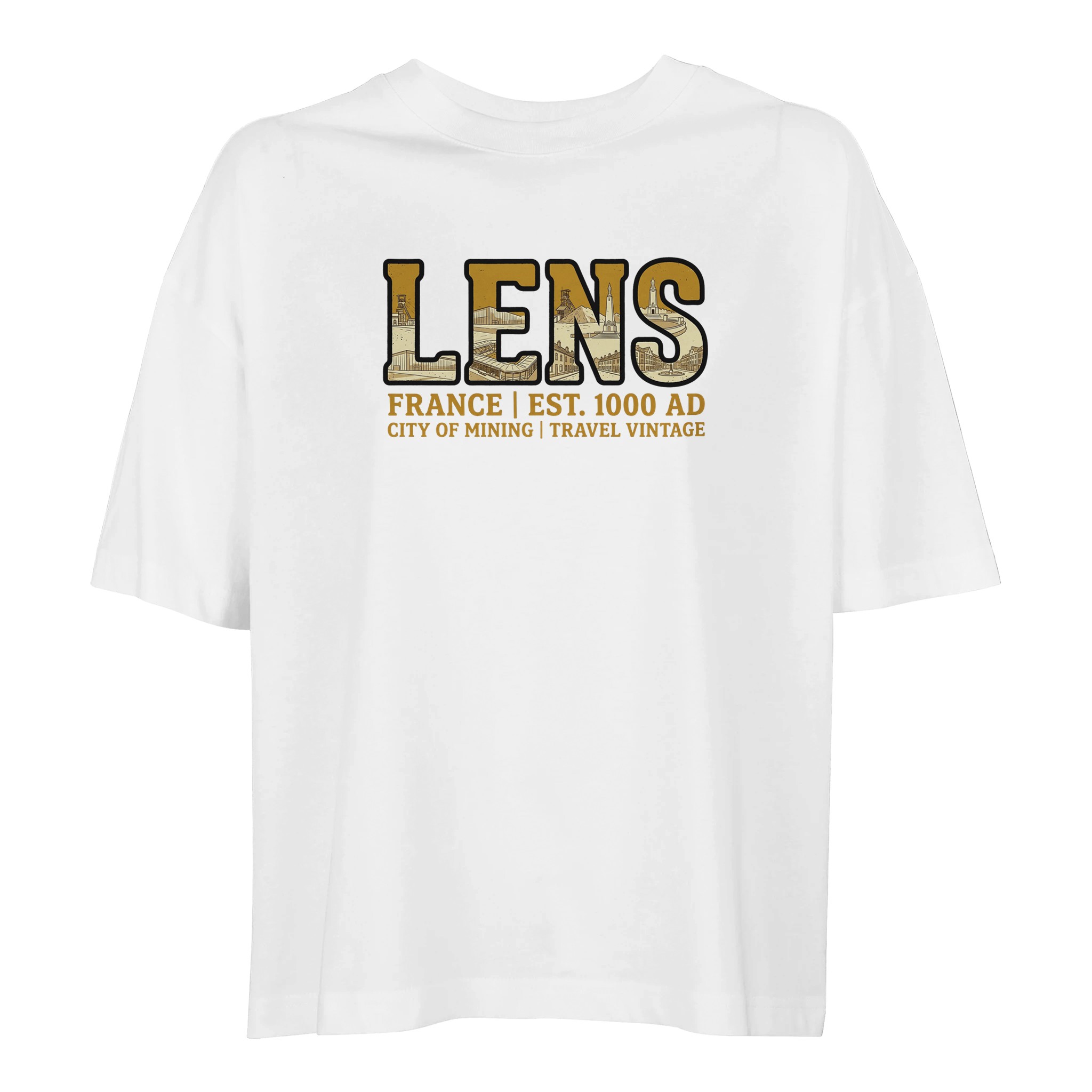 T-shirt Lens femme ample coton bio ville minière T-shirt Lens femme ample coton bio ville minière