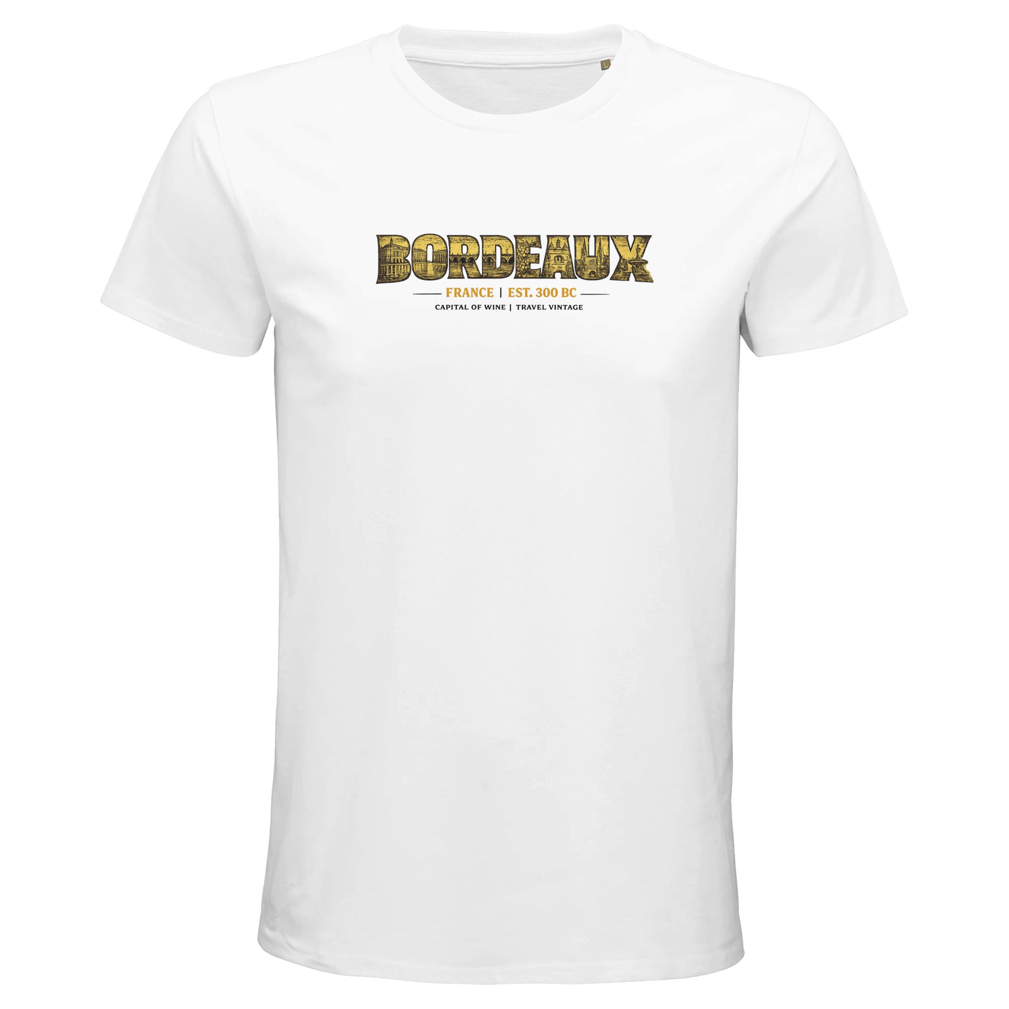 T-shirt Bordeaux homme bio ajusté ville française T-shirt Bordeaux homme bio ajusté ville française