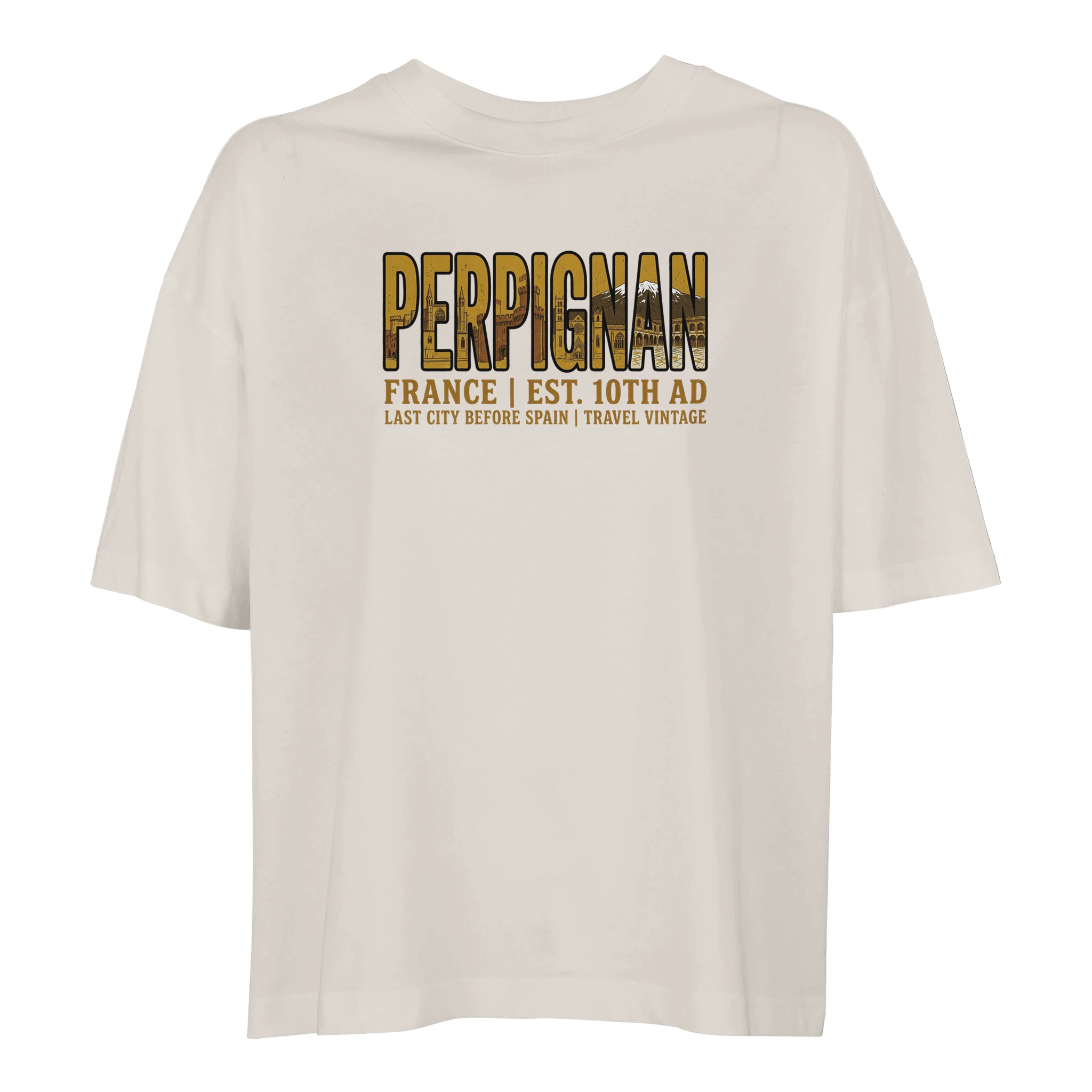 T-shirt Perpignan femme ample coton bio ville T-shirt Perpignan femme ample coton bio ville