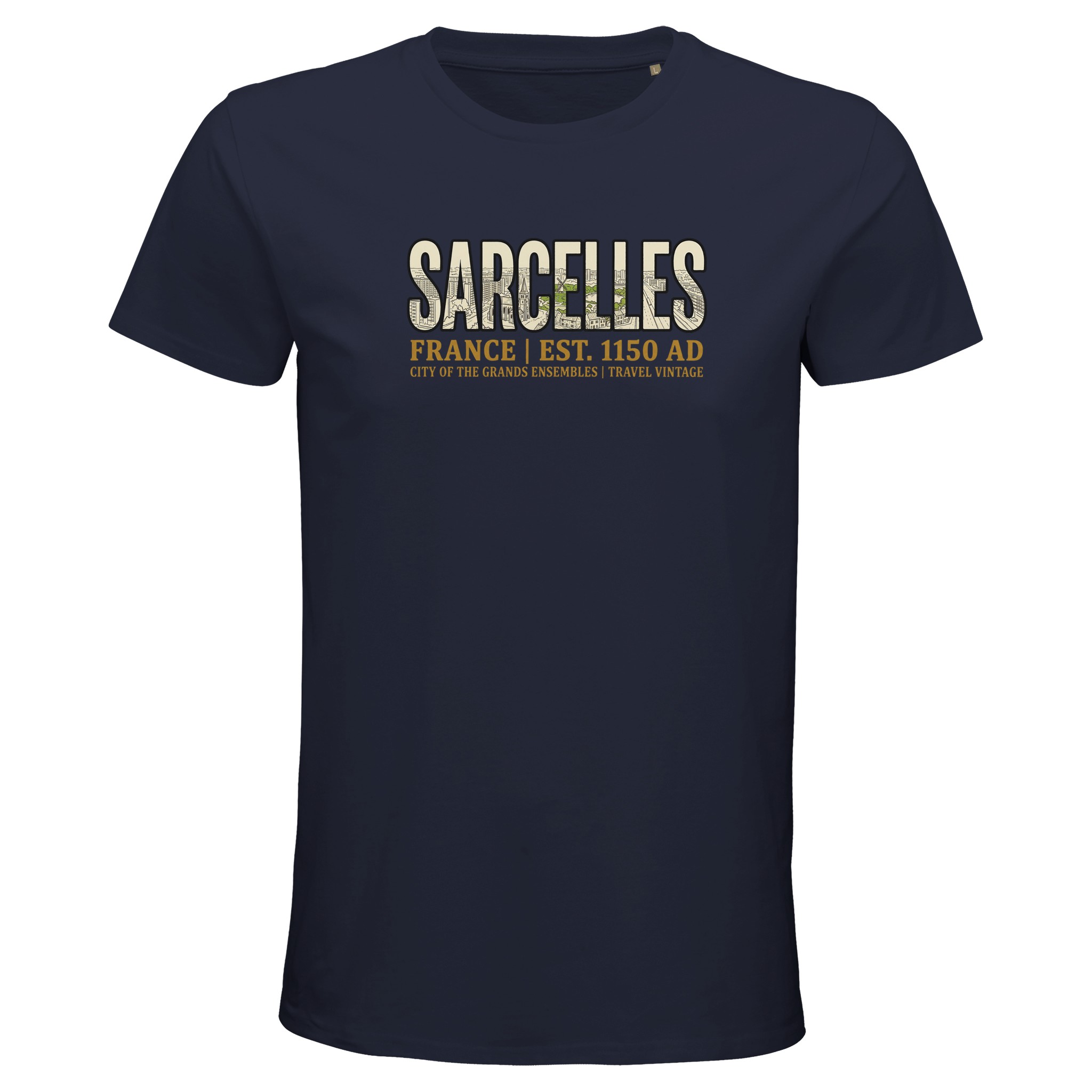 T-shirt Sarcelles homme bio ajusté ville streetwear T-shirt Sarcelles homme bio ajusté ville streetwear
