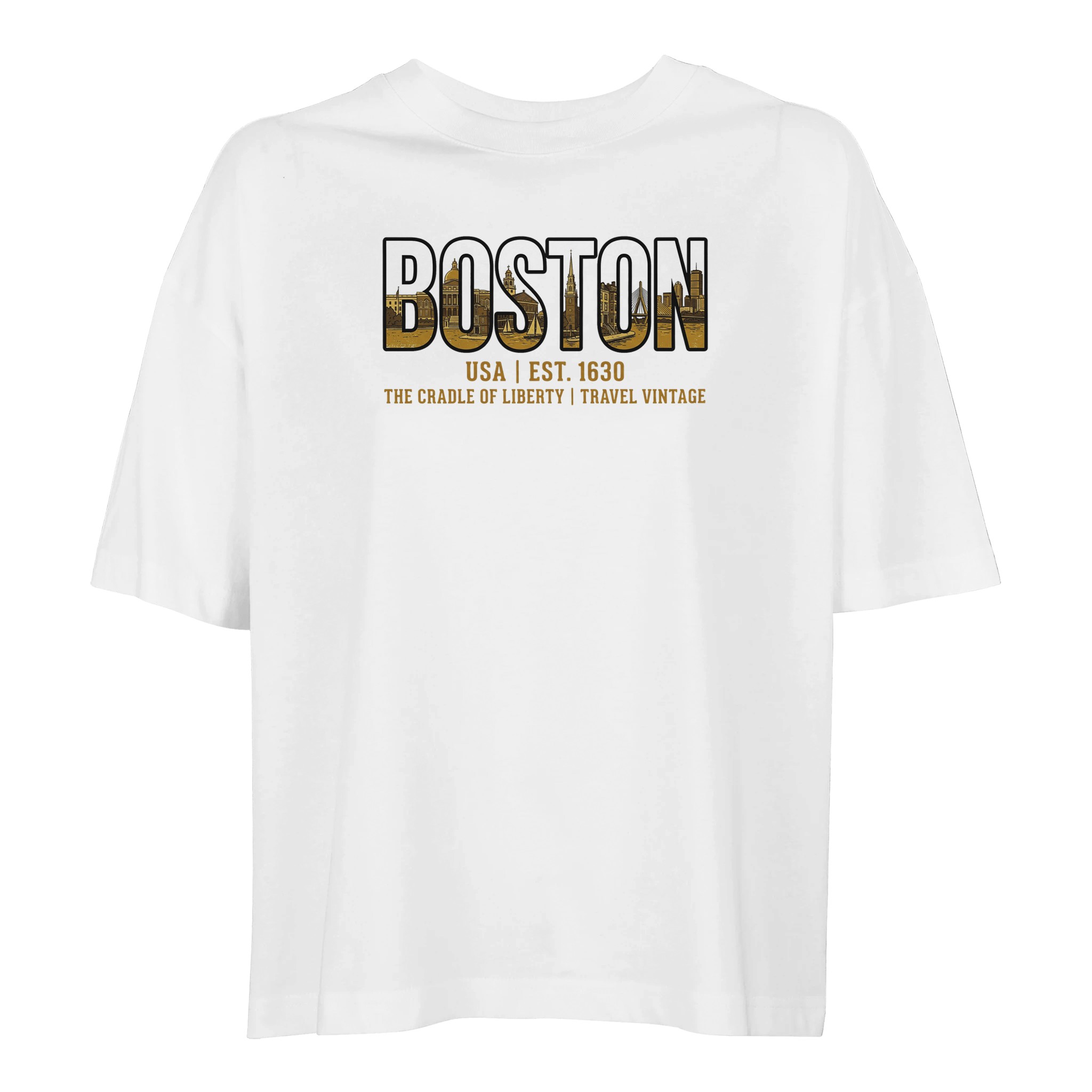 T-shirt Boston femme ample coton en conversion bio T-shirt Boston femme ample coton en conversion bio, coloris Blanc