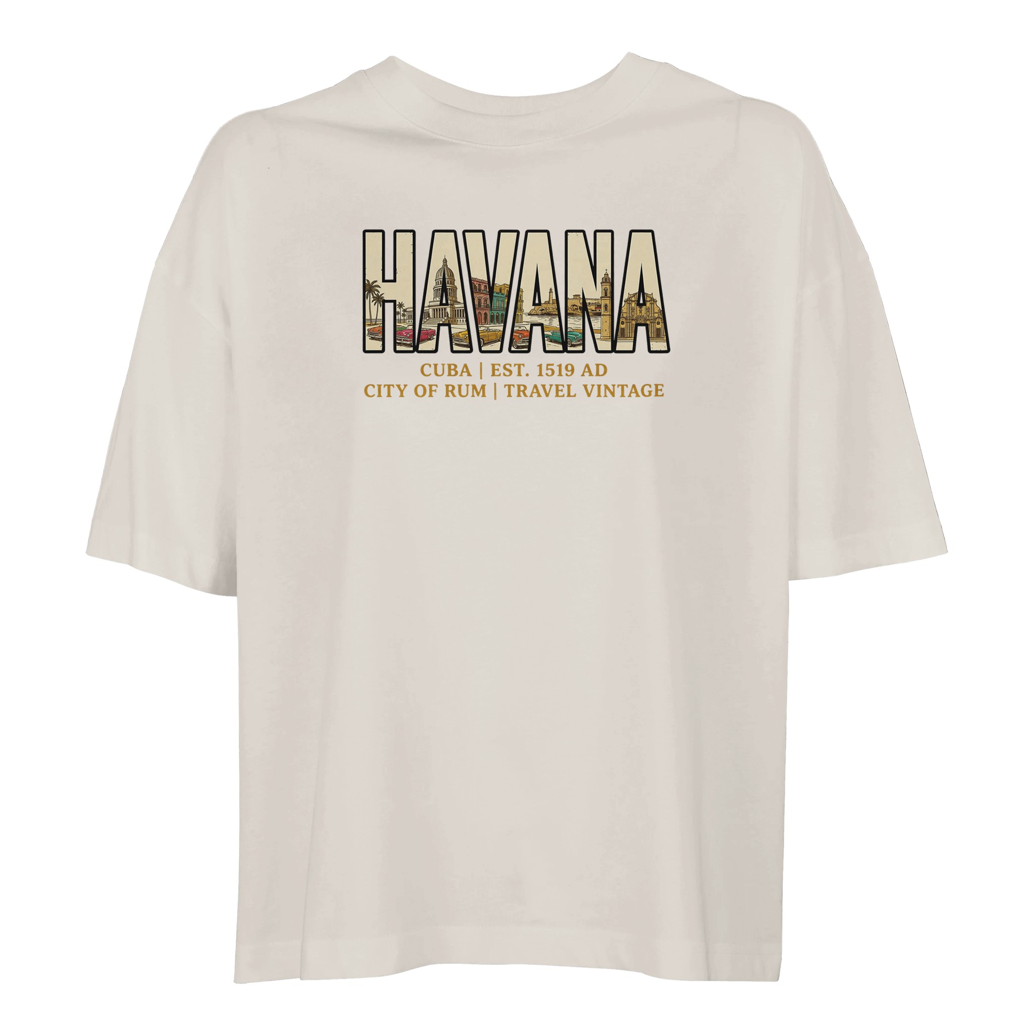 T-shirt La Havane femme ample coton bio T-shirt La Havane femme ample coton bio, coloris Off White