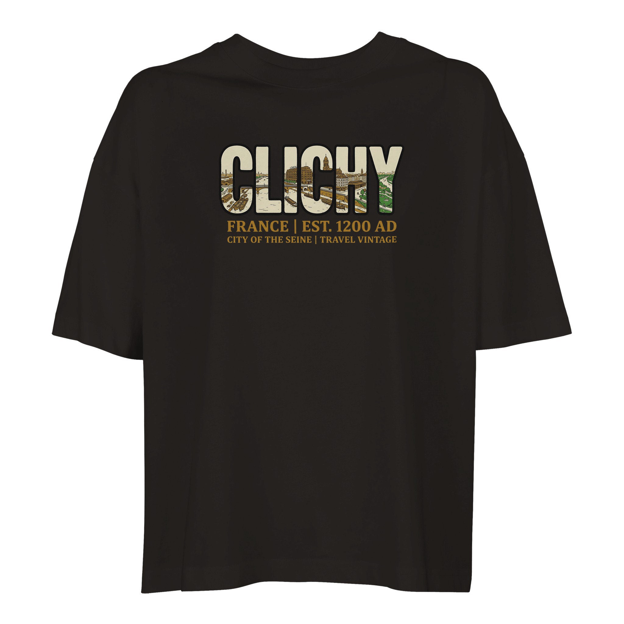 T-shirt Clichy femme ample coton bio ville française T-shirt Clichy femme ample coton bio ville française