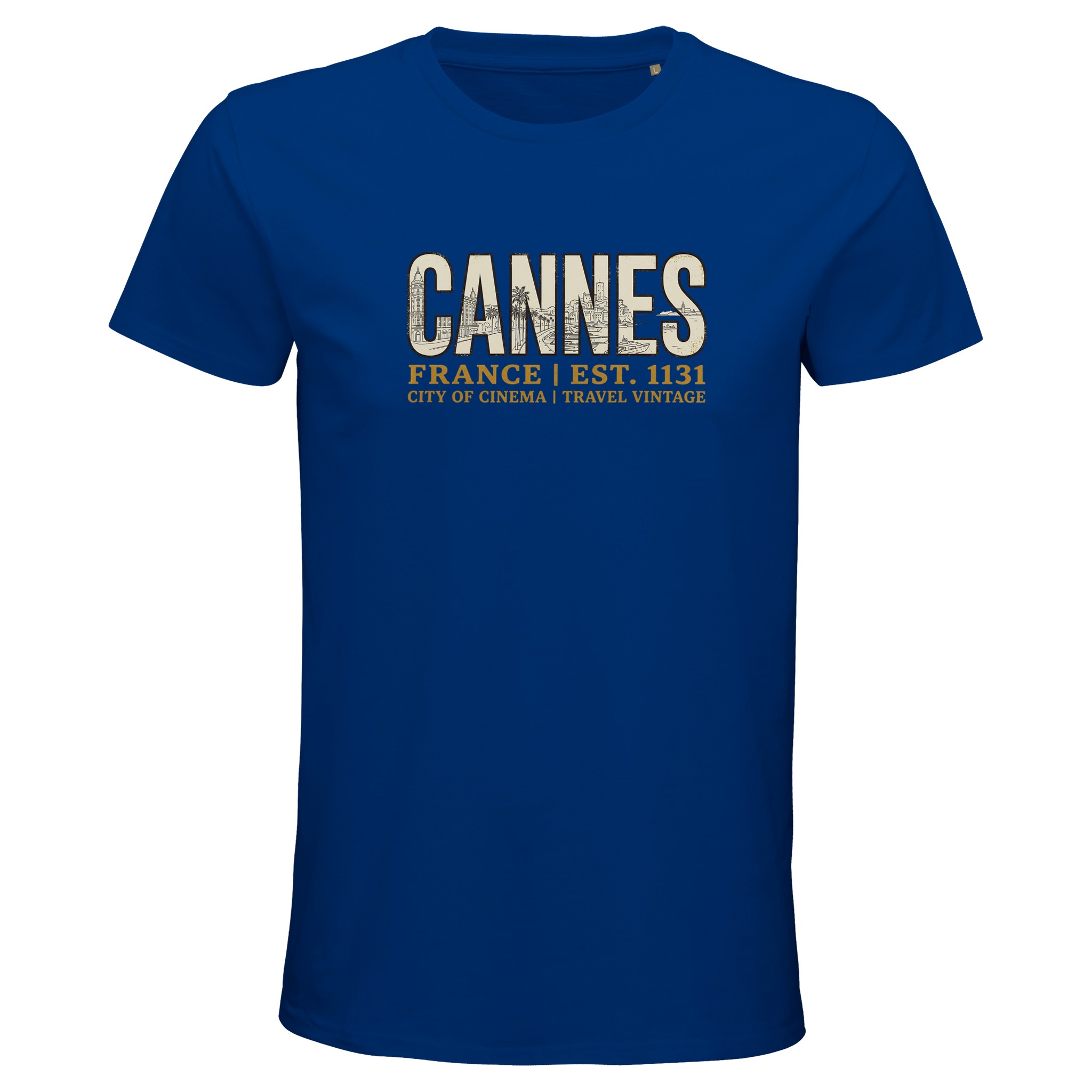T-shirt Cannes homme bio ajusté ville Côte dAzur T-shirt Cannes homme bio ajusté ville Côte dAzur