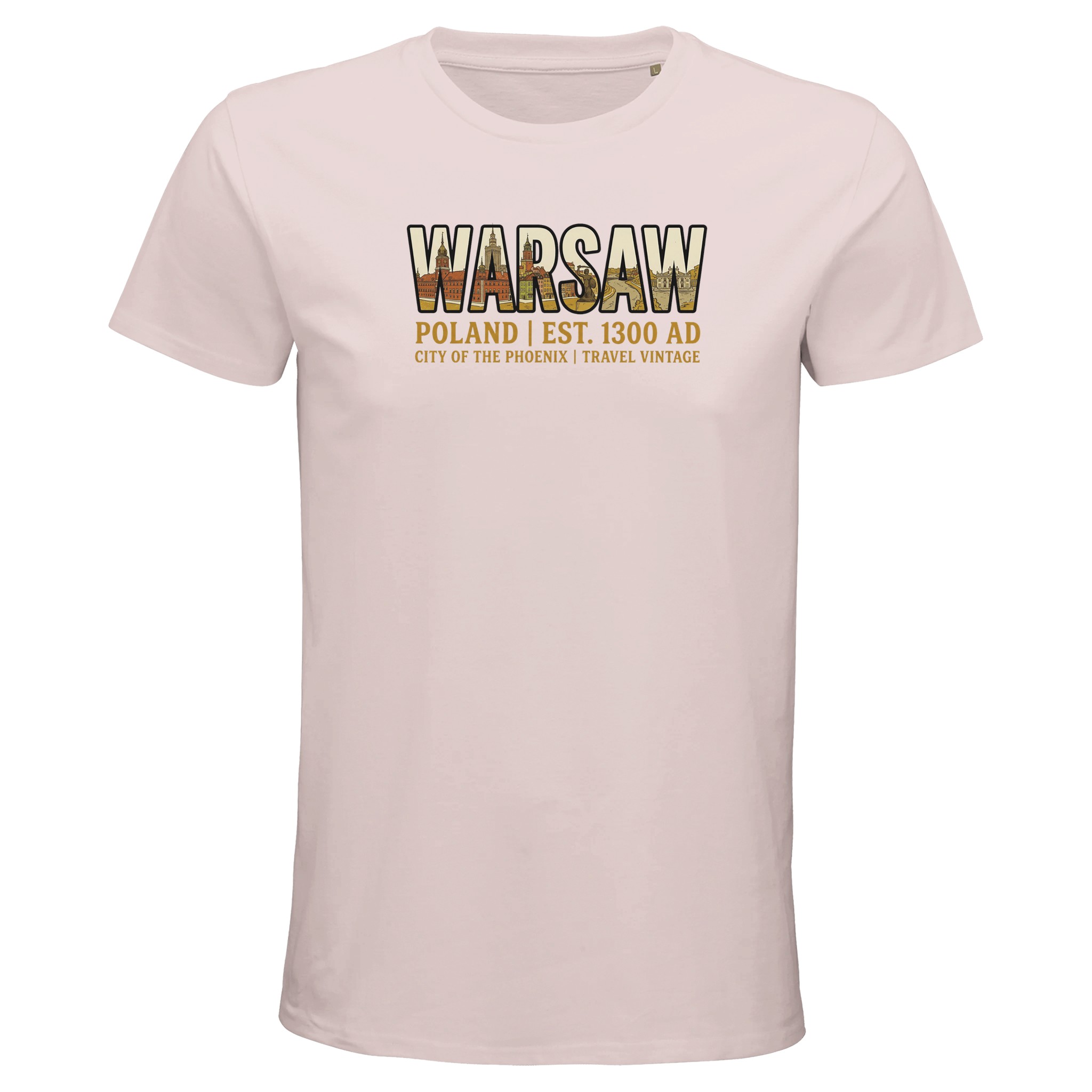 T-shirt Varsovie homme bio ajusté coton naturel T-shirt Varsovie homme bio ajusté coton naturel, coloris Pale Pink