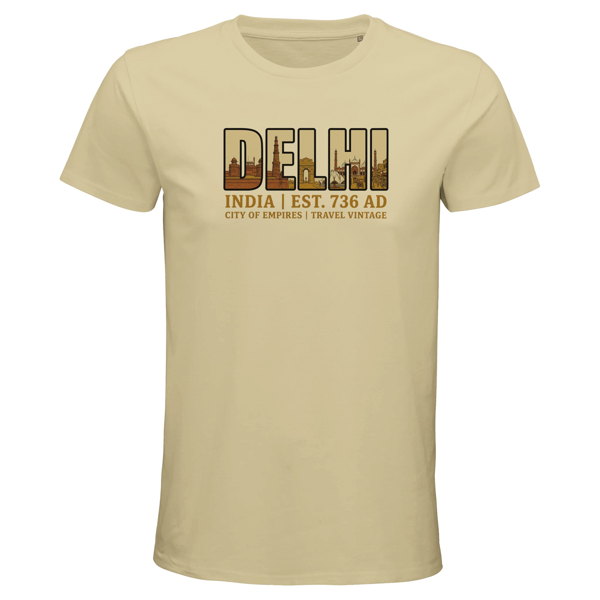 T-shirt Delhi homme bio ajusté – esprit vintage T-shirt Delhi homme bio ajusté - esprit vintage, coloris Natural