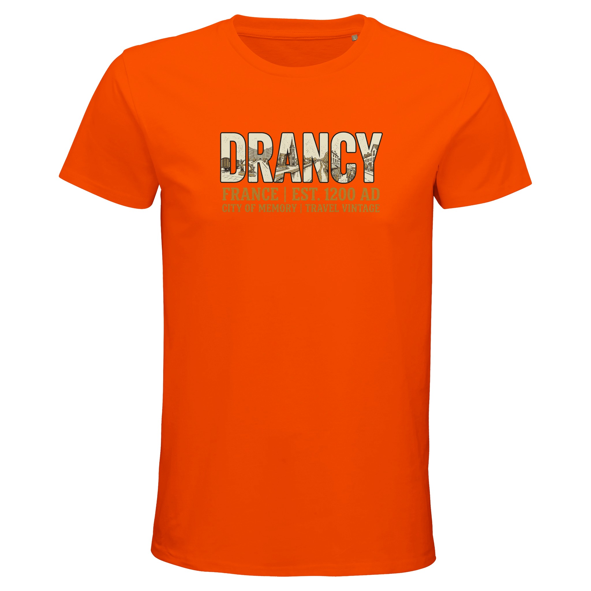 T-shirt Drancy homme bio ajusté ville française T-shirt Drancy homme bio ajusté ville française