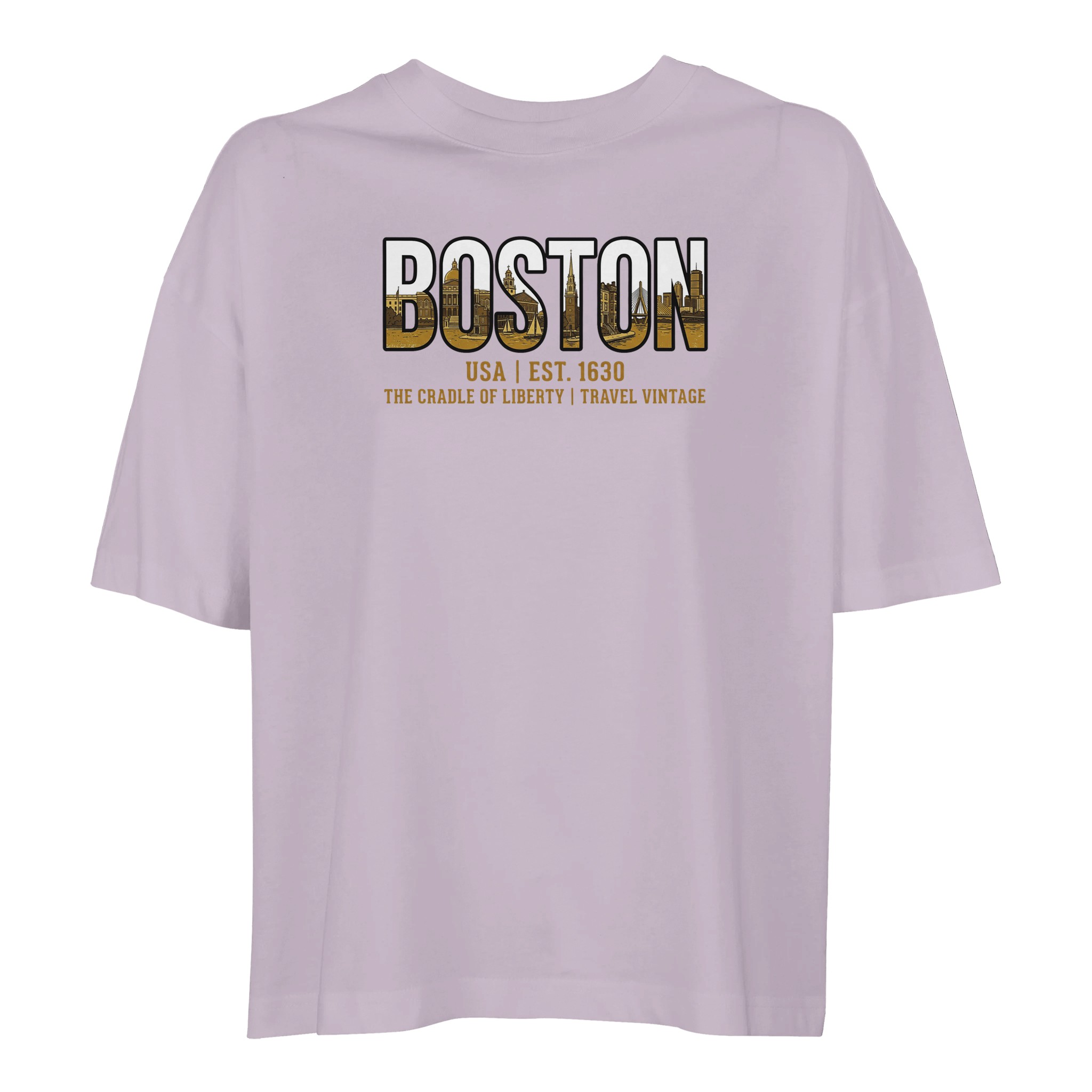 T-shirt Boston femme ample coton en conversion bio T-shirt Boston femme ample coton en conversion bio, coloris lilak