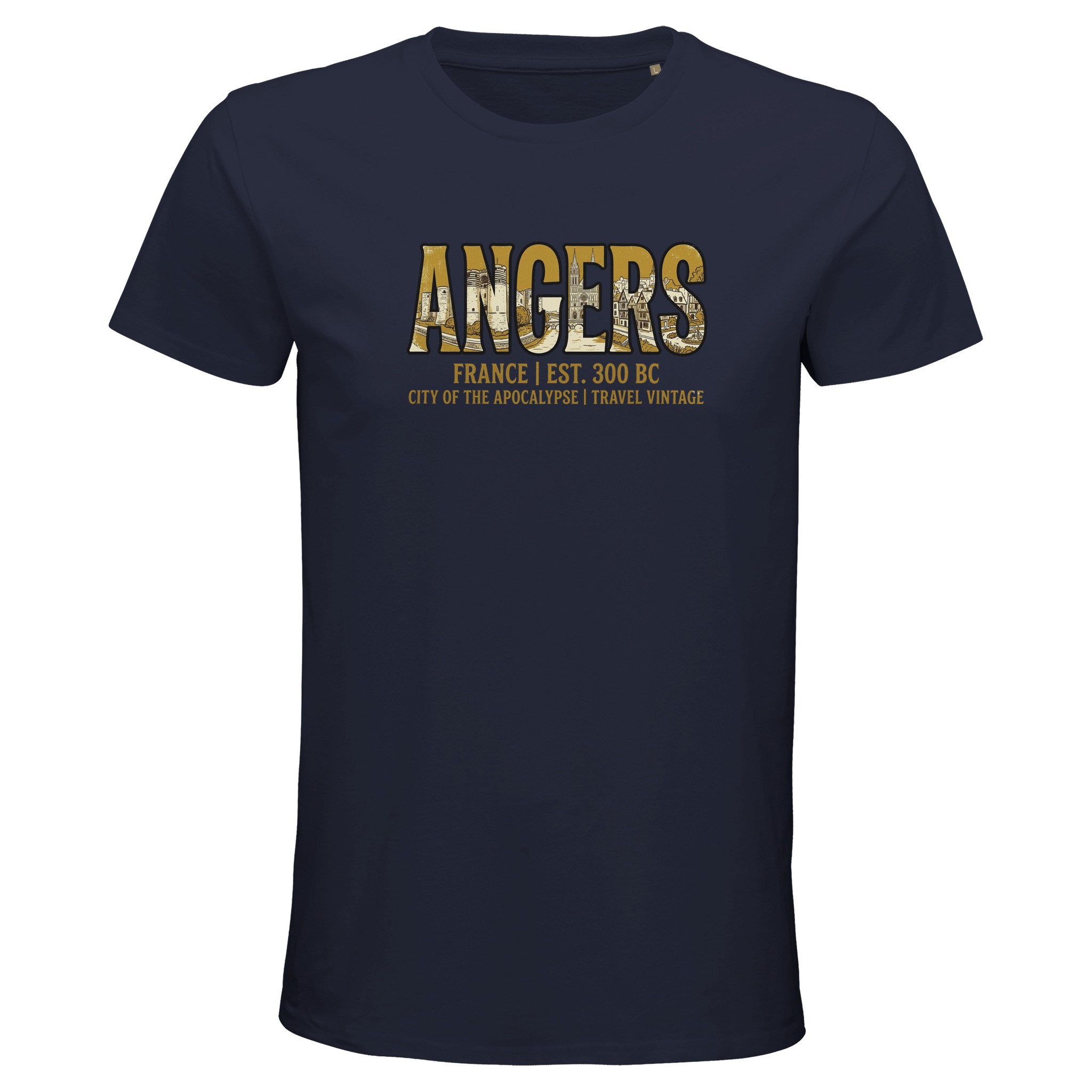 T-shirt Angers homme bio ajusté ville française T-shirt Angers homme bio ajusté ville française