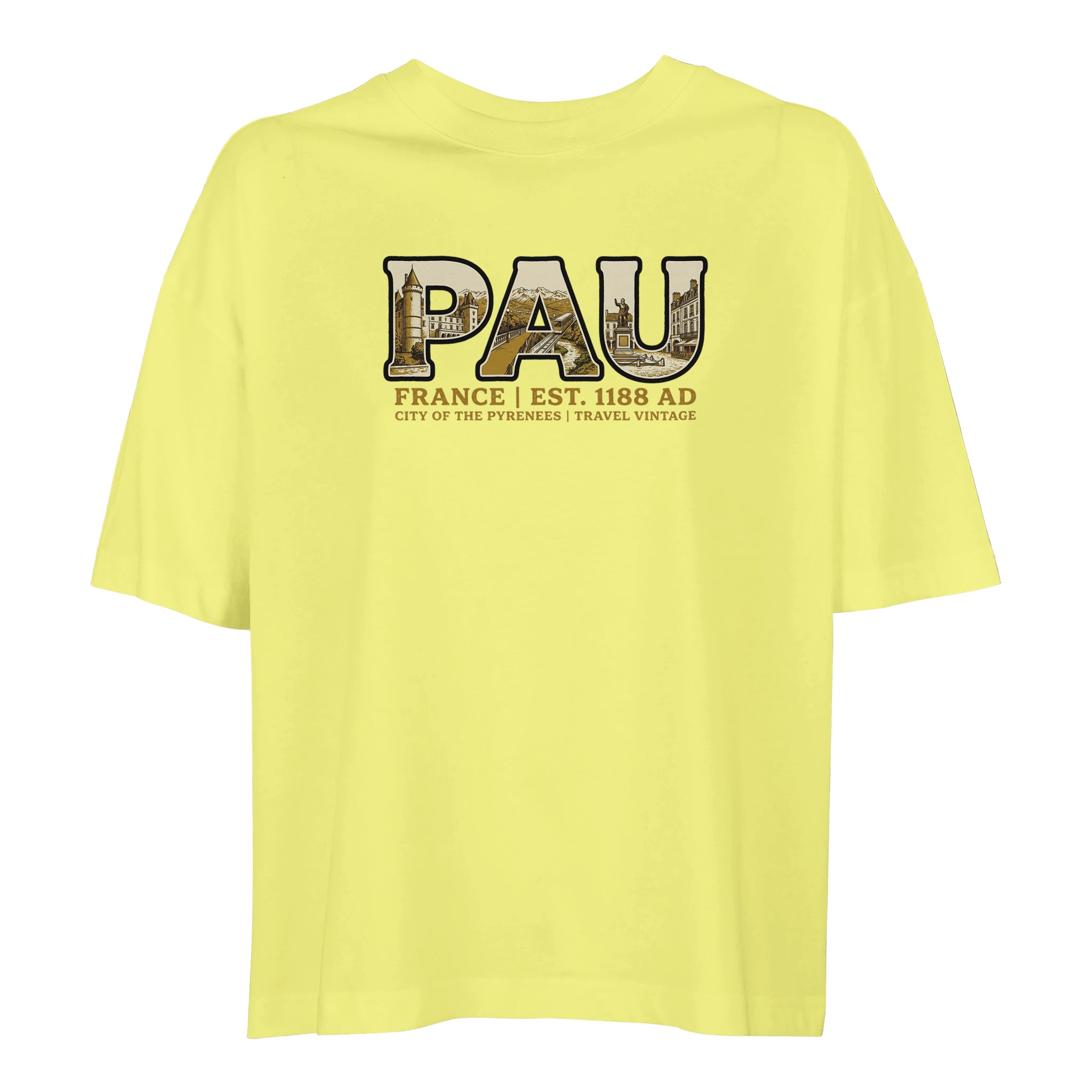 T-shirt Pau femme ample coton bio ville vintage T-shirt Pau femme ample coton bio ville vintage