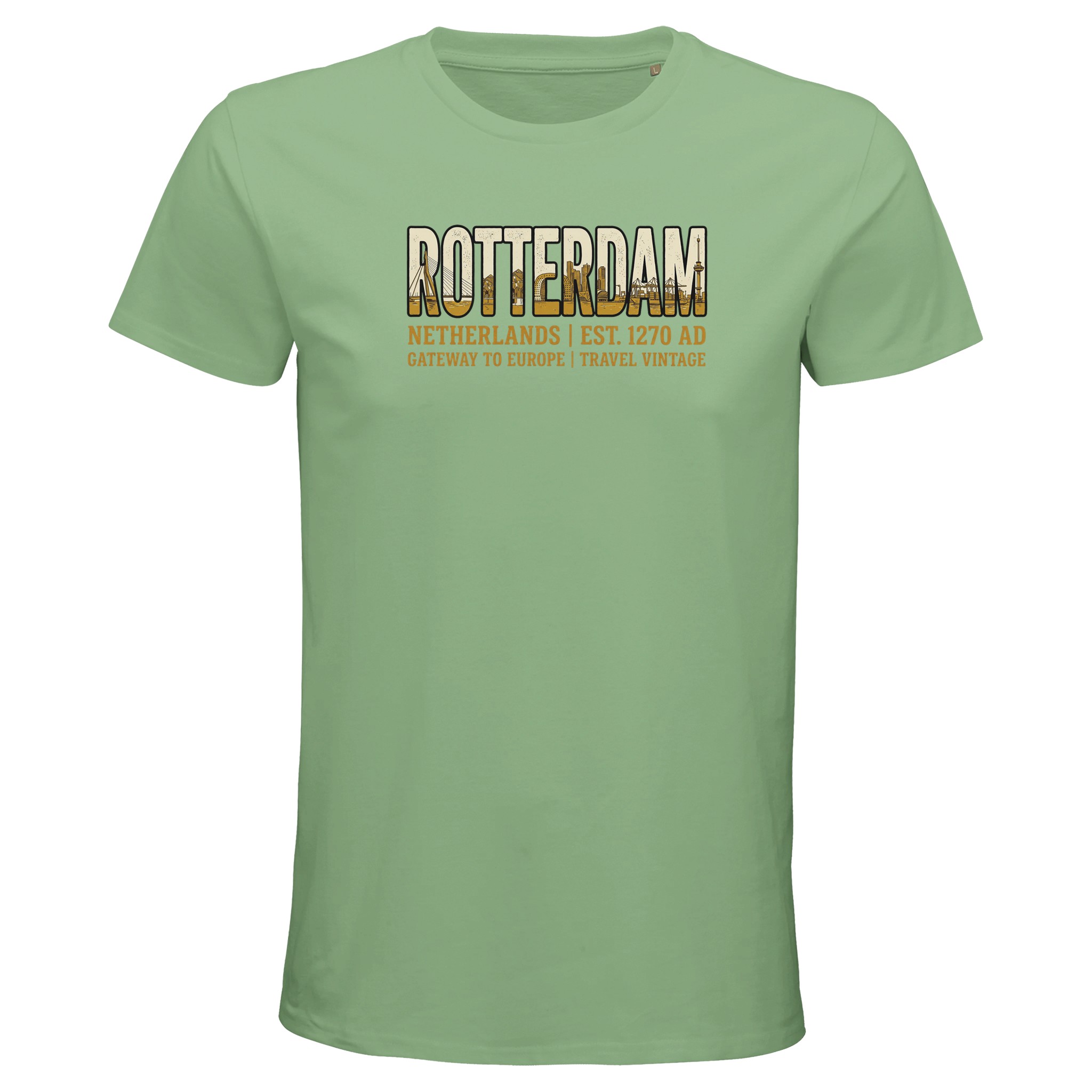 T-shirt Rotterdam homme bio ajusté ville portuaire T-shirt Rotterdam homme bio ajusté ville portuaire, coloris apple green
