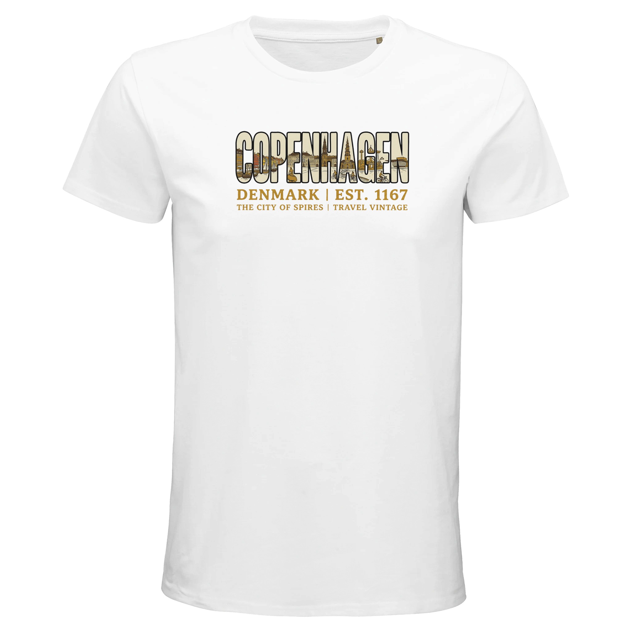 T-shirt Copenhague homme bio ajusté T-shirt Copenhague homme bio ajusté