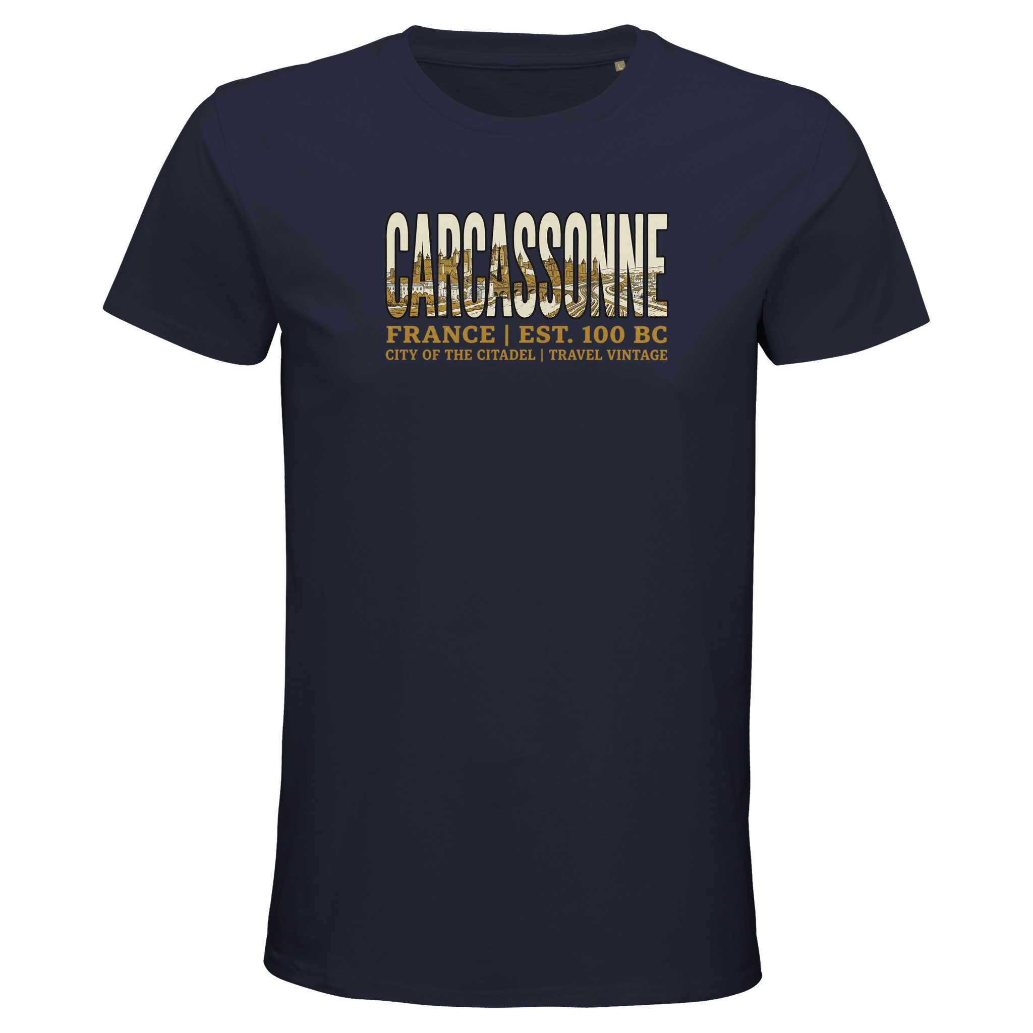 T-shirt Carcassonne homme bio ajusté T-shirt Carcassonne homme bio ajusté