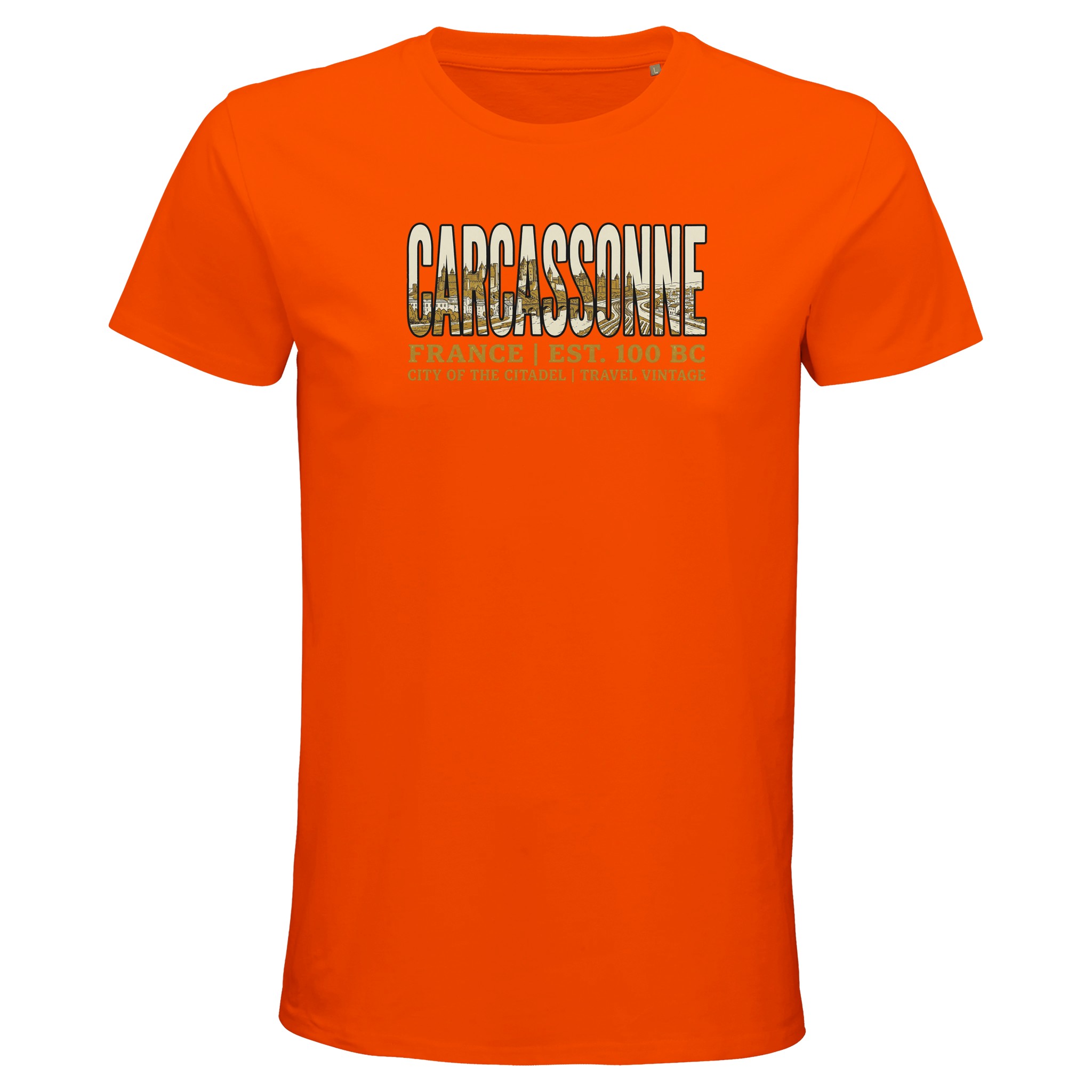 T-shirt Carcassonne homme bio ajusté T-shirt Carcassonne homme bio ajusté