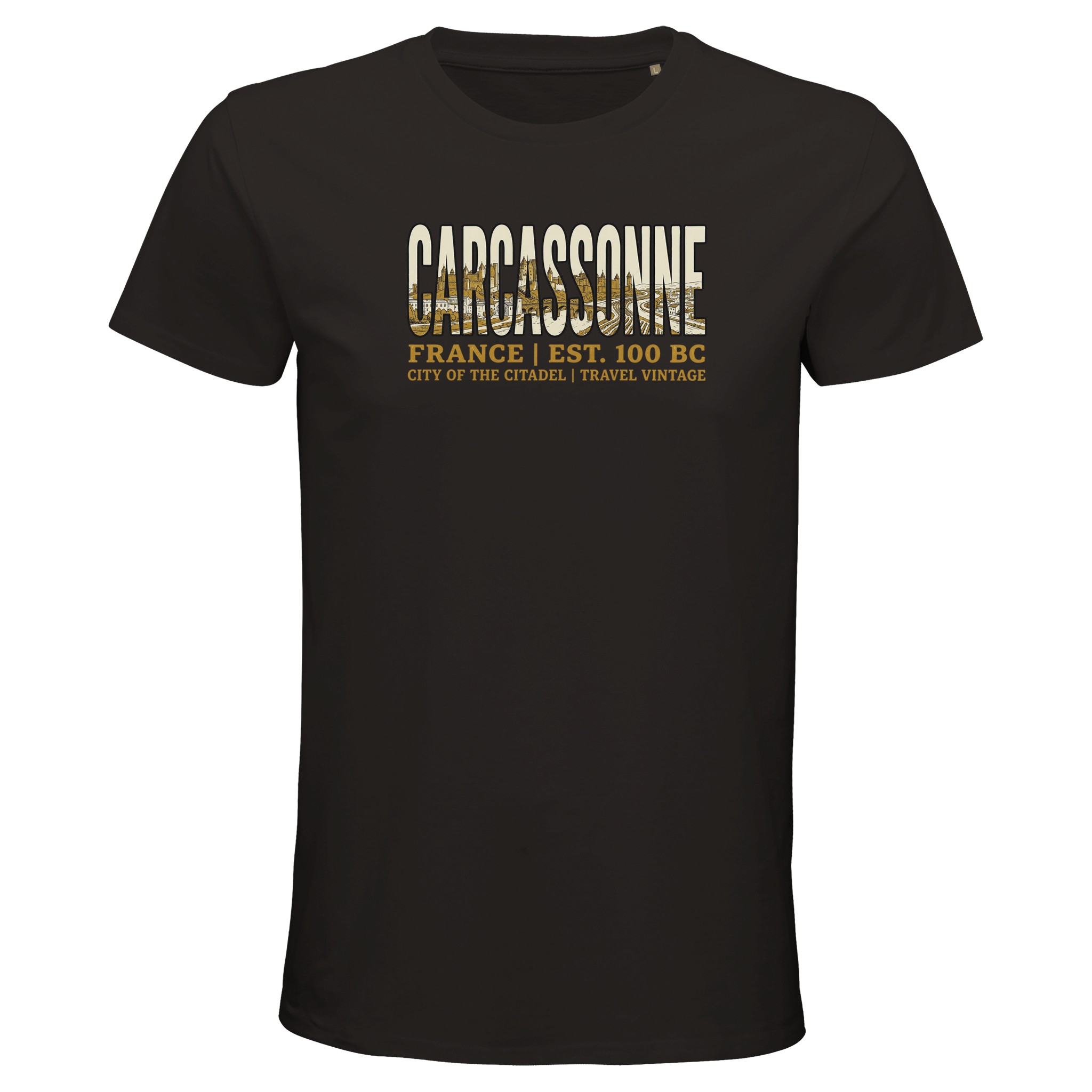 T-shirt Carcassonne homme bio ajusté T-shirt Carcassonne homme bio ajusté