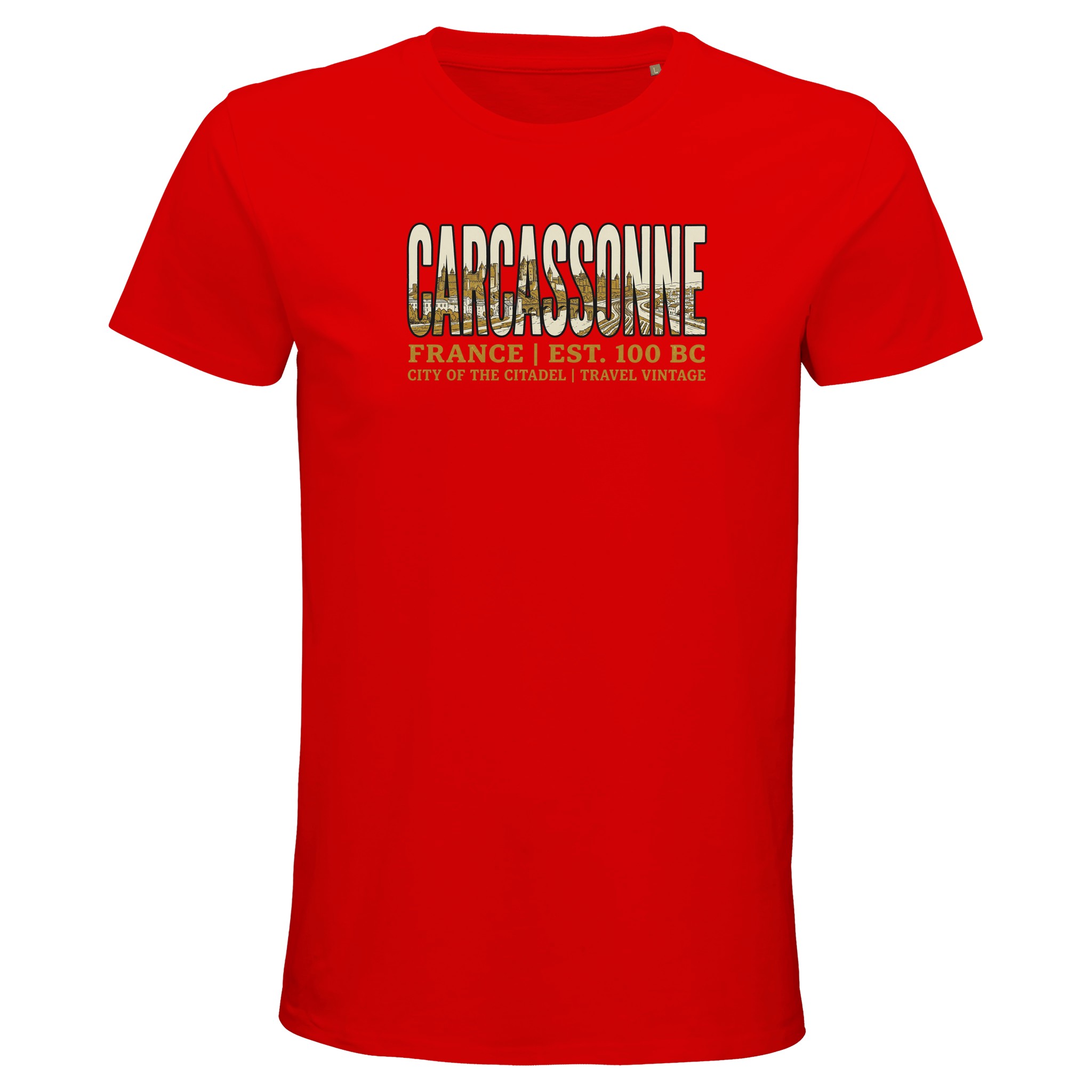 T-shirt Carcassonne homme bio ajusté T-shirt Carcassonne homme bio ajusté